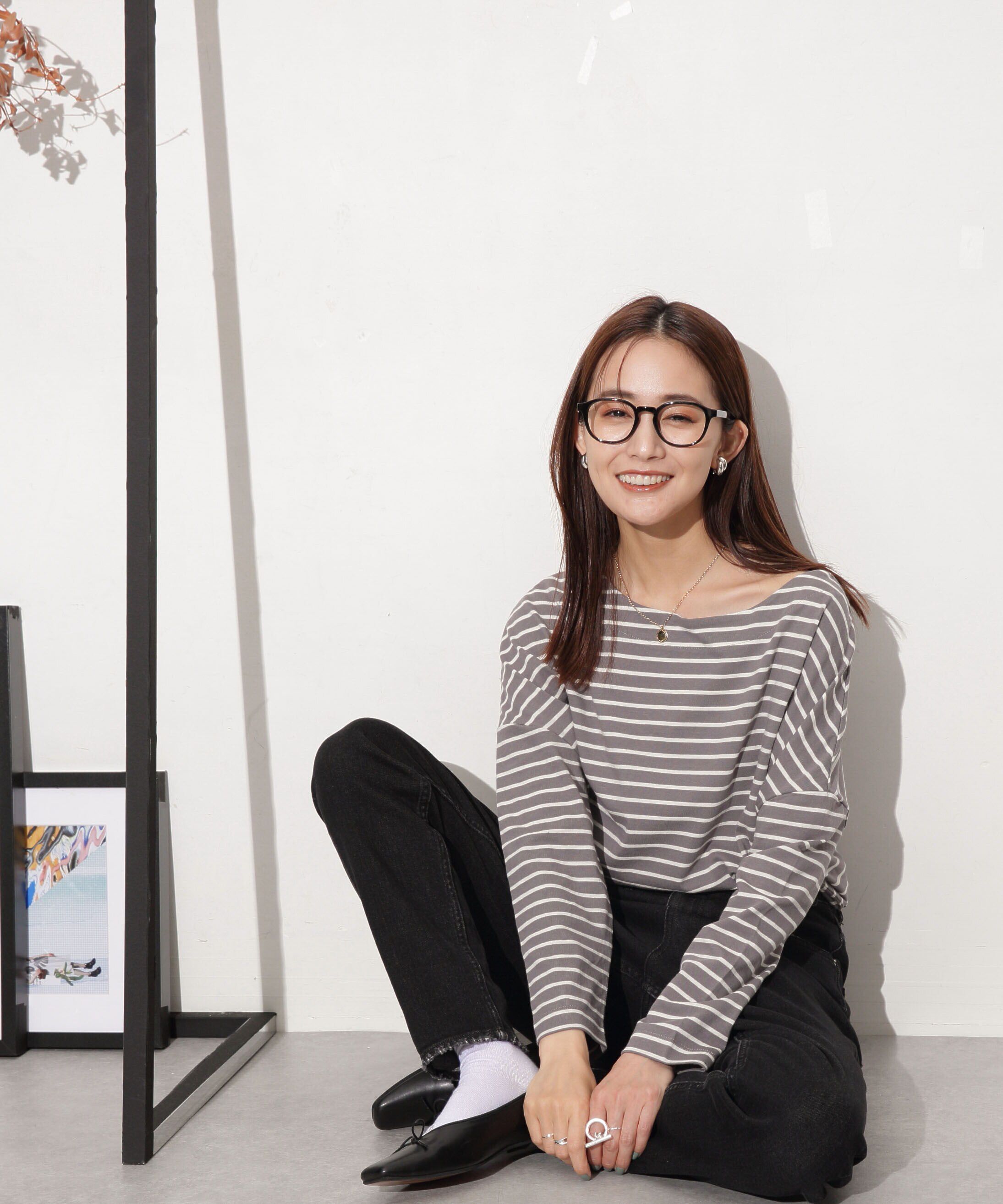 nano･universe「WEB限定/ボーダーワイドドロップトップス」|Tシャツ・カットソー|