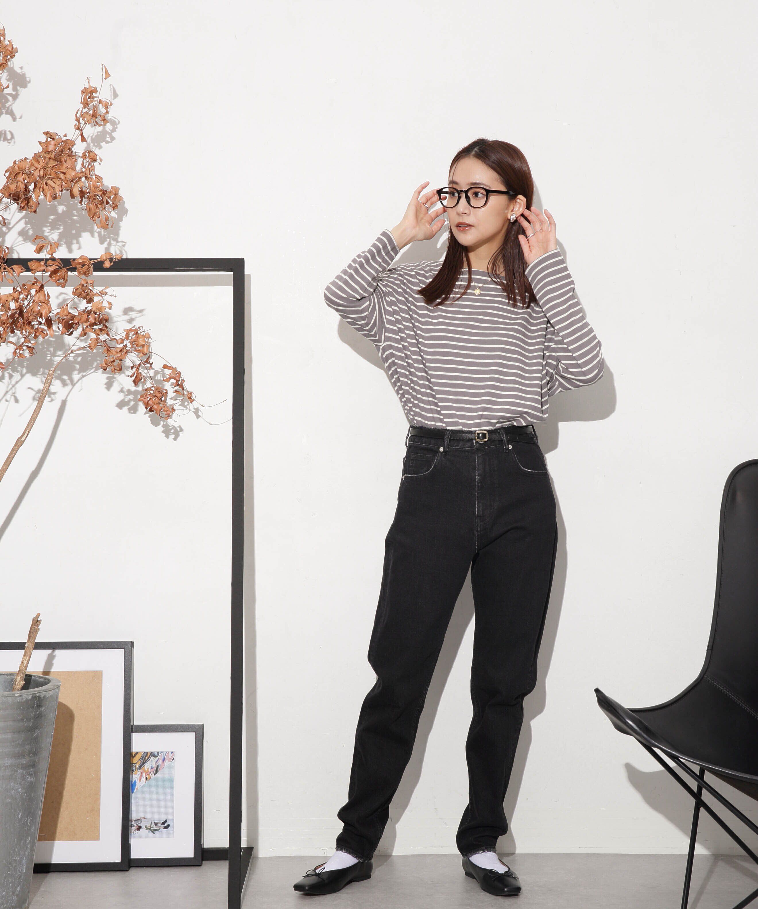 nano･universe「WEB限定/ボーダーワイドドロップトップス」|Tシャツ・カットソー|