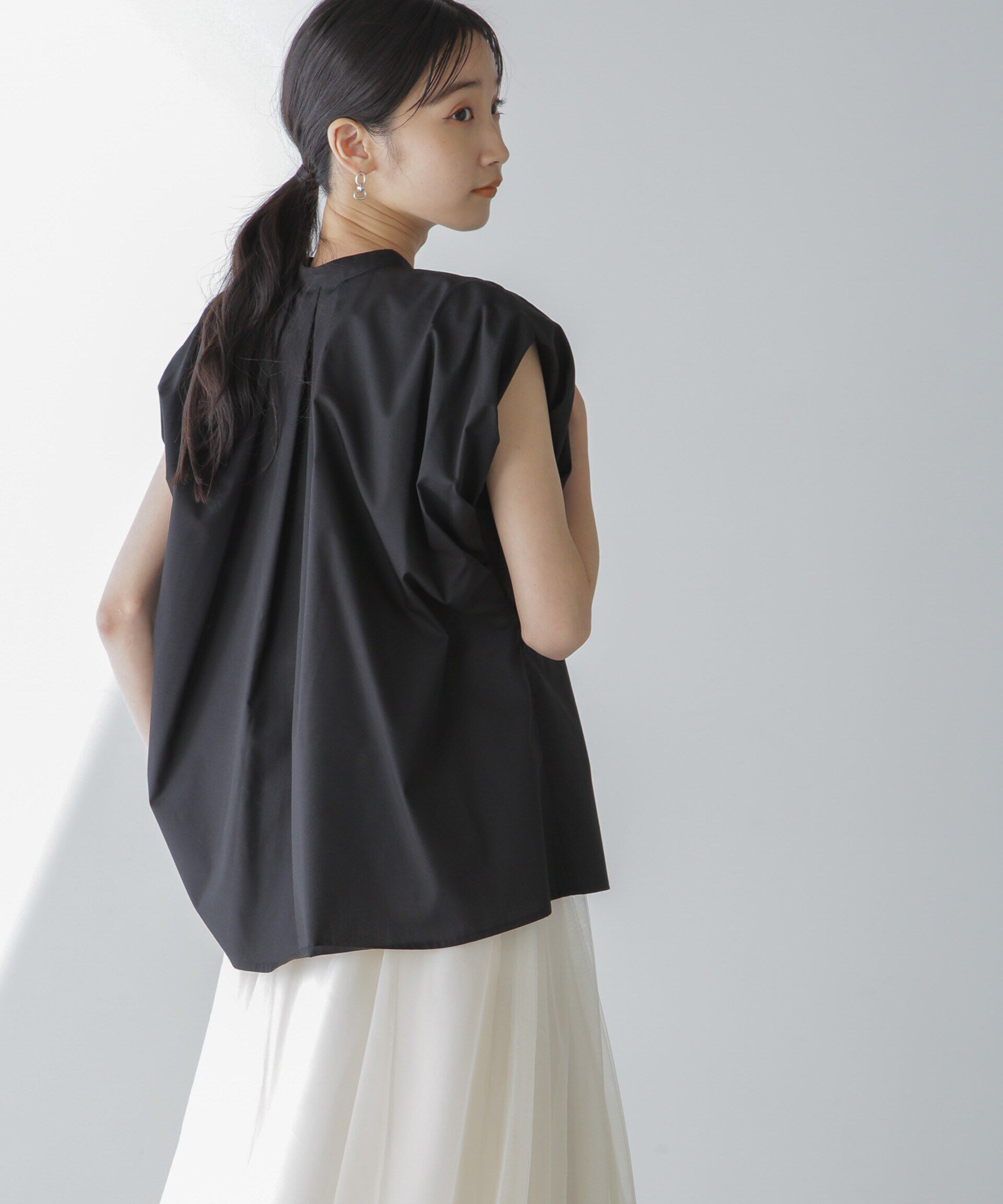 nano･universe「フレンチスリーブバルーンシャツ」|シャツ・ブラウス|