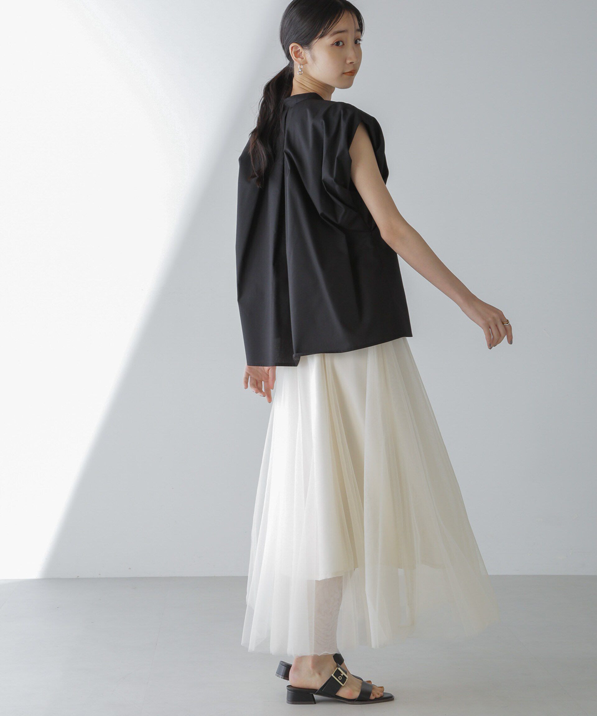 nano･universe「フレンチスリーブバルーンシャツ」|シャツ・ブラウス|