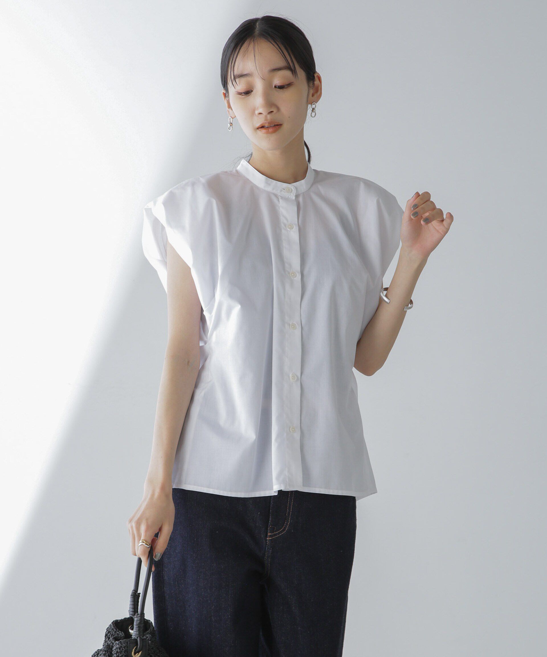 nano･universe「フレンチスリーブバルーンシャツ」|シャツ・ブラウス|