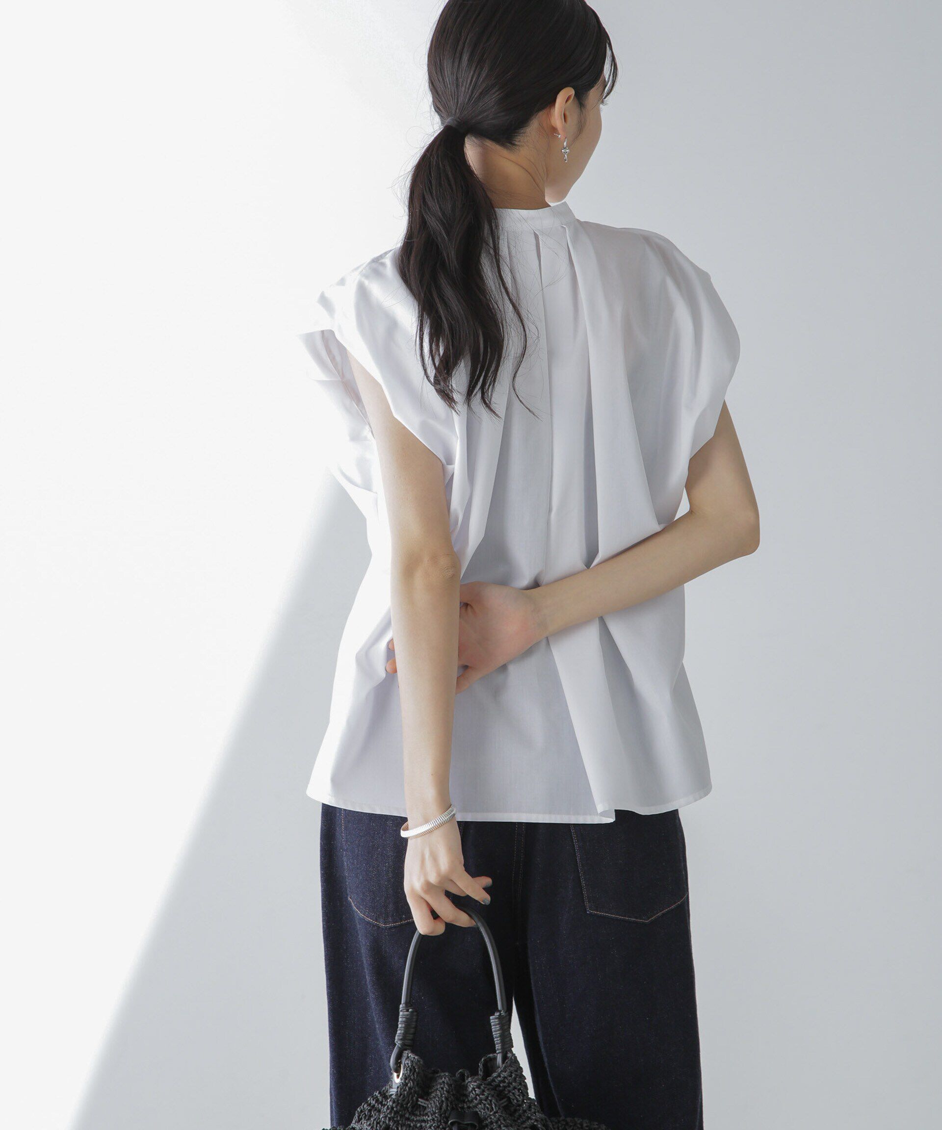 nano･universe「フレンチスリーブバルーンシャツ」|シャツ・ブラウス|