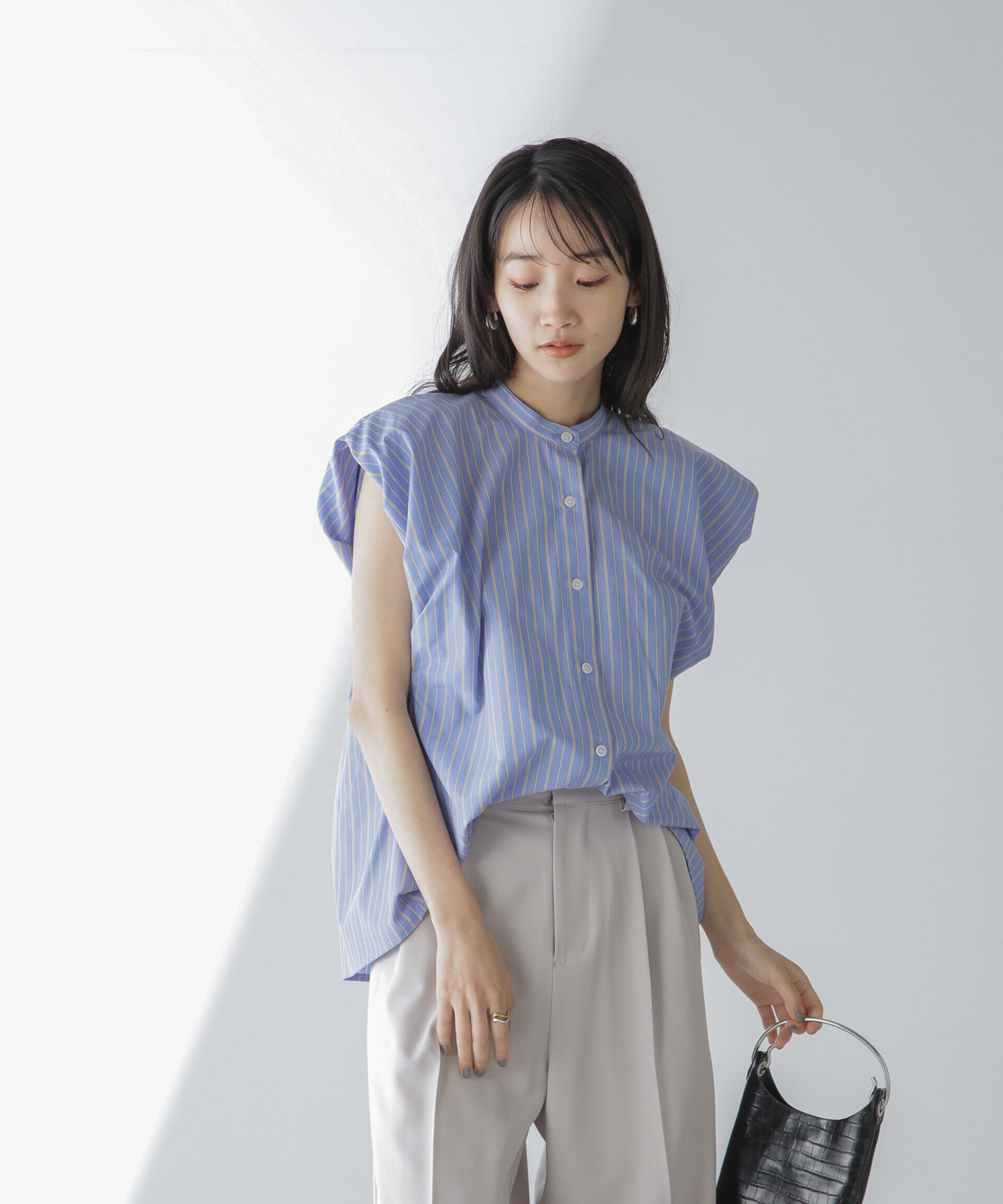 nano･universe「フレンチスリーブバルーンシャツ」|シャツ・ブラウス|