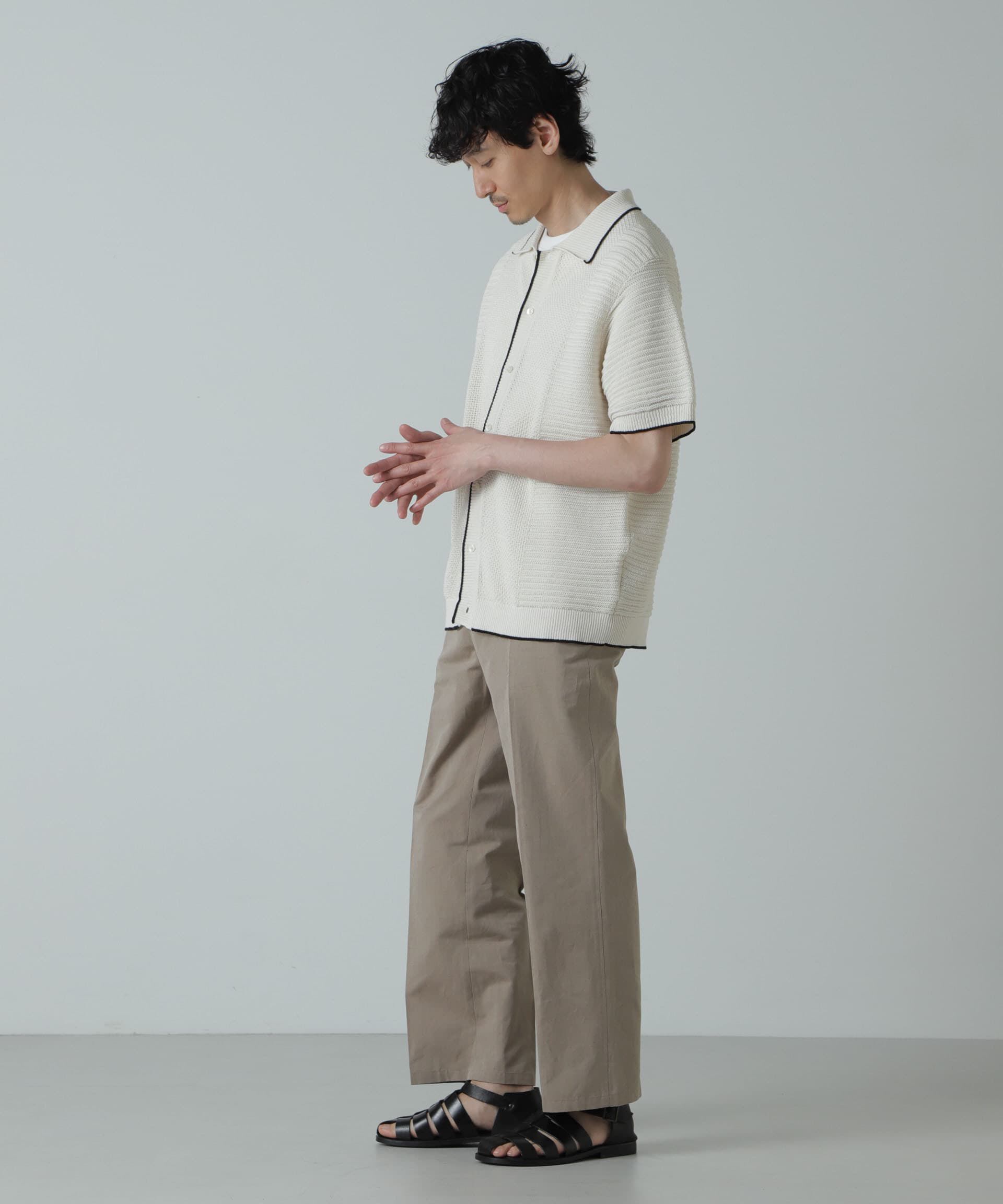 nano･universe「AB.コットン/ラミーネップシャンブレーパンツ(セットアップ可)」|チノ|