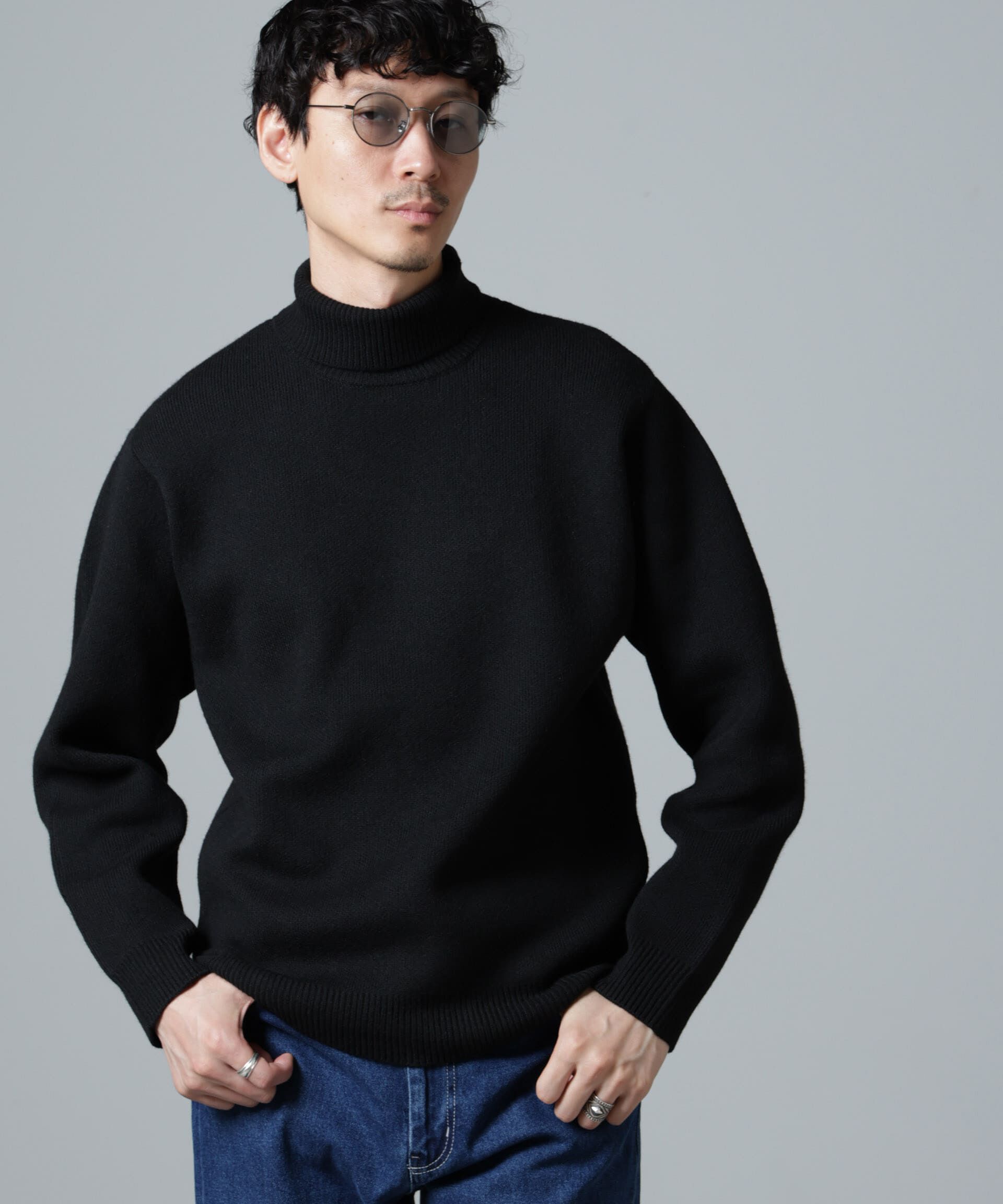 nano･universe「PBTストレッチタートルニット」|ニット・セーター|