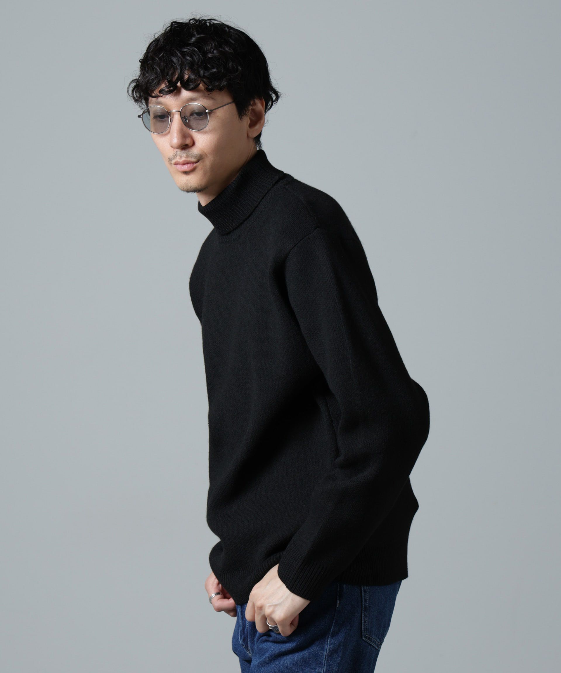 nano･universe「PBTストレッチタートルニット」|ニット・セーター|