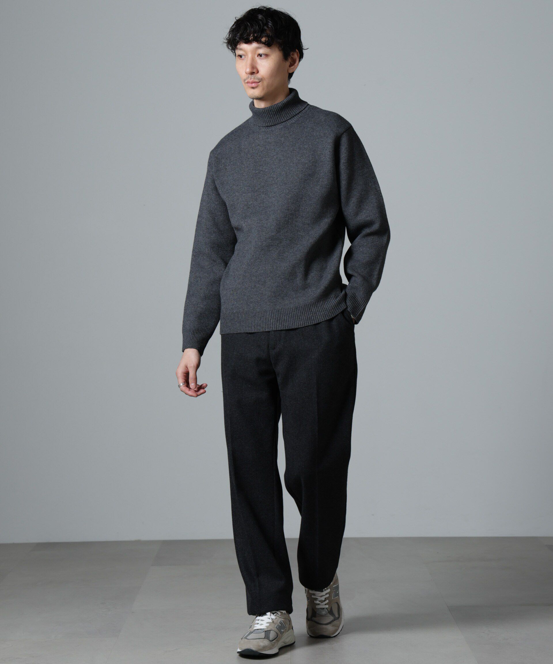 nano･universe「PBTストレッチタートルニット」|ニット・セーター|