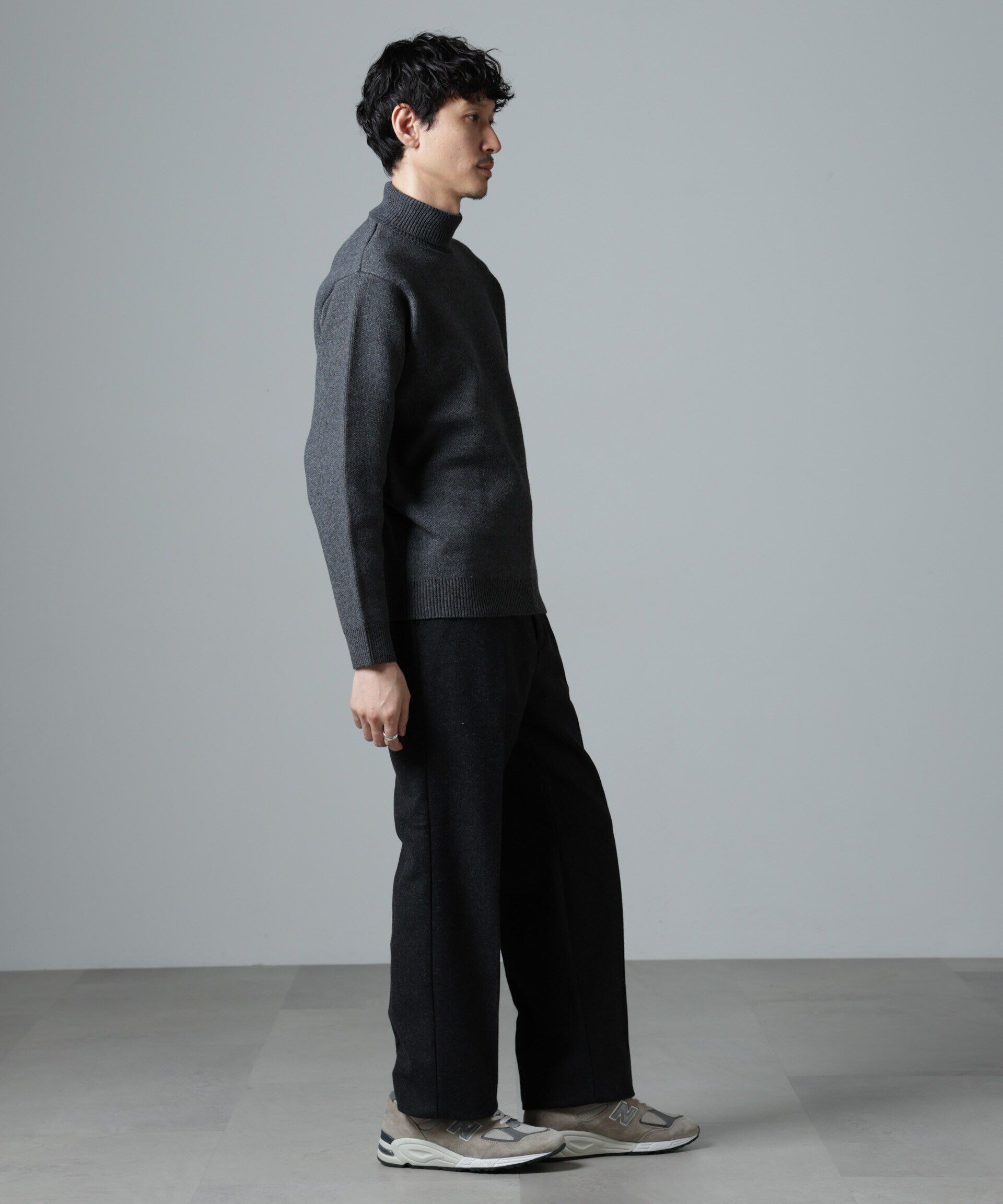 nano･universe「PBTストレッチタートルニット」|ニット・セーター|