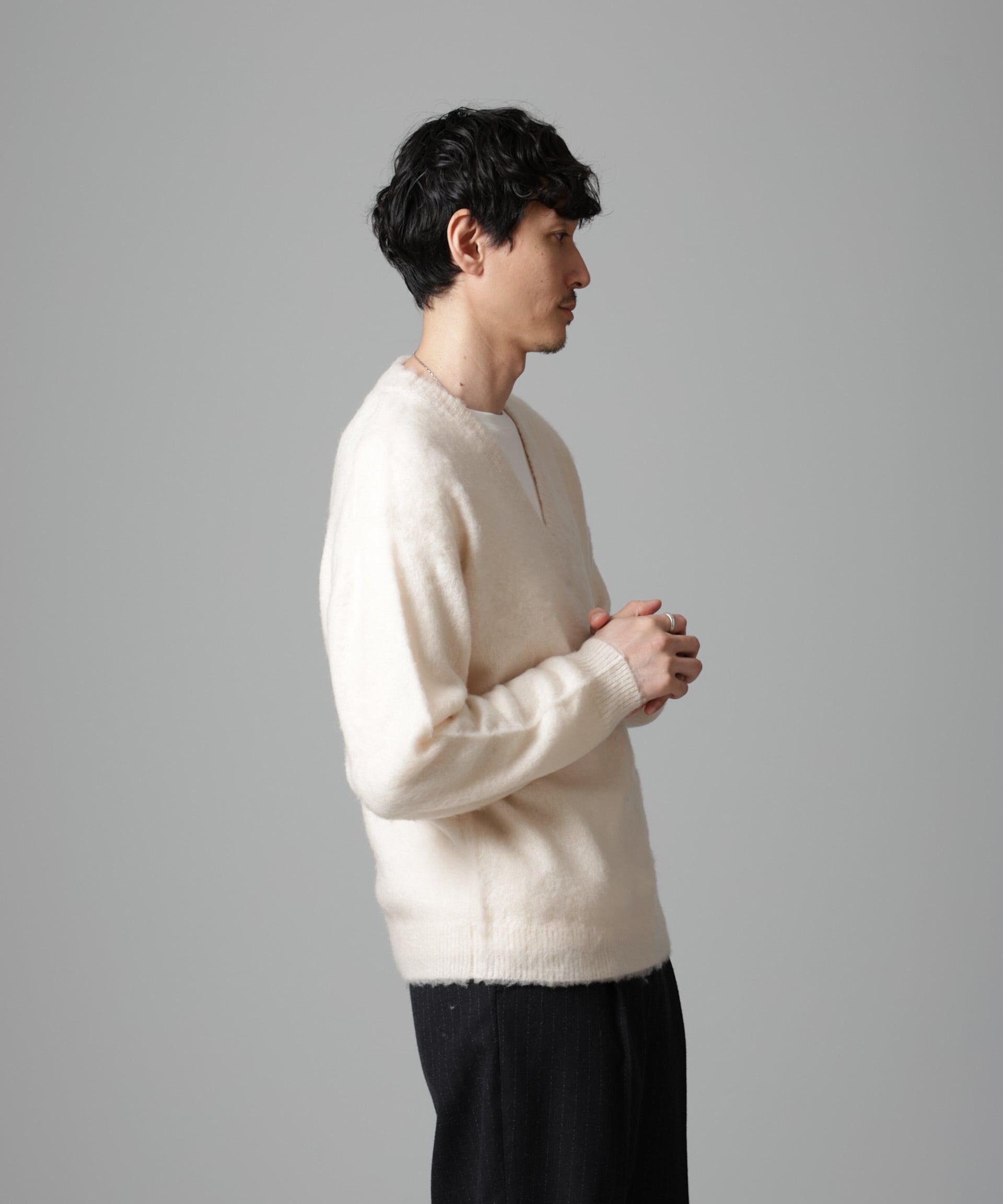 nano･universe「モヘヤブレンド起毛Vネックニット」|ニット・セーター|