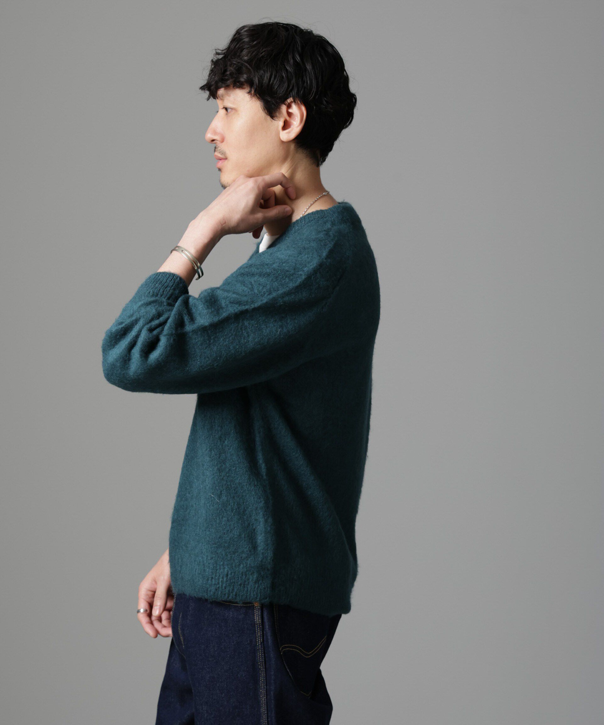 nano･universe「モヘヤブレンド起毛Vネックニット」|ニット・セーター|