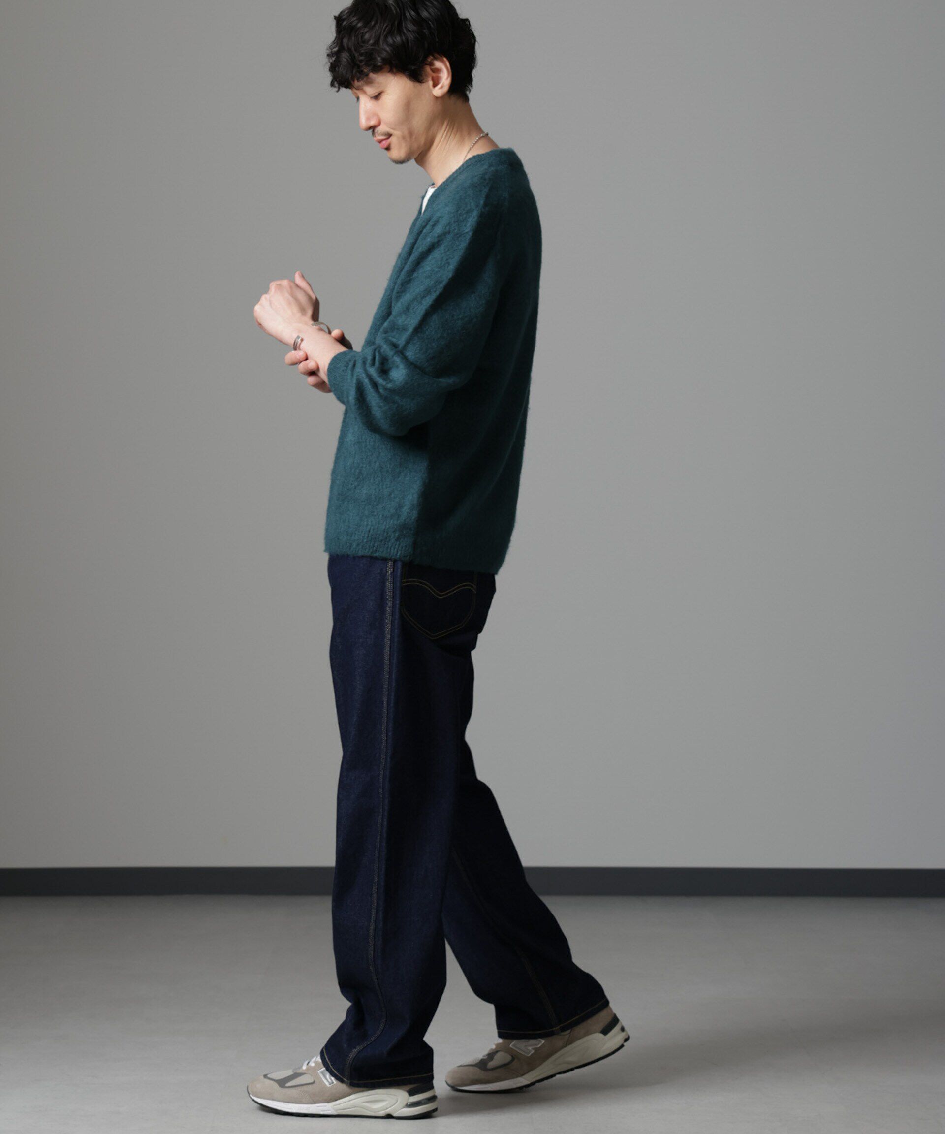 nano･universe「モヘヤブレンド起毛Vネックニット」|ニット・セーター|