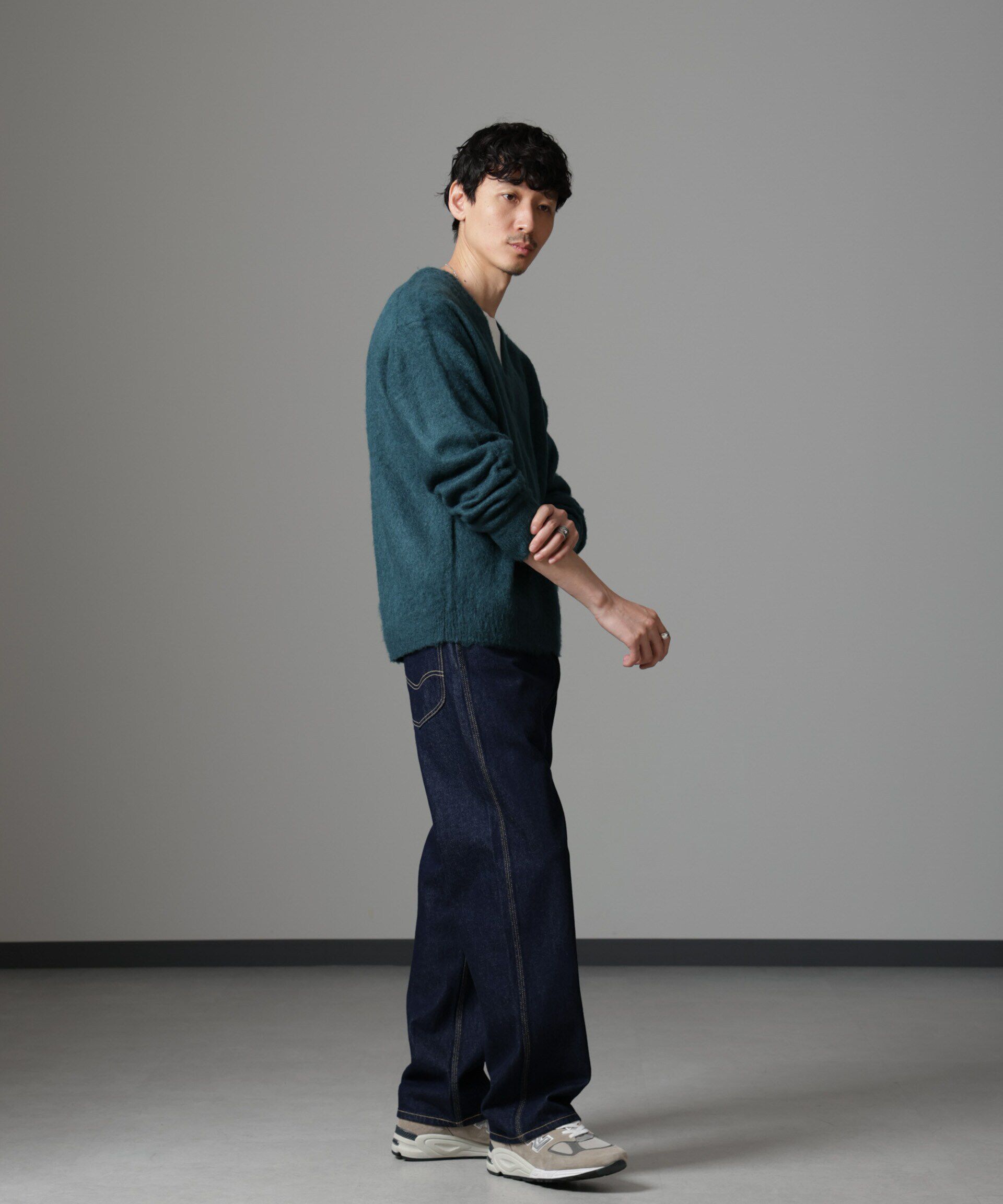 nano･universe「モヘヤブレンド起毛Vネックニット」|ニット・セーター|