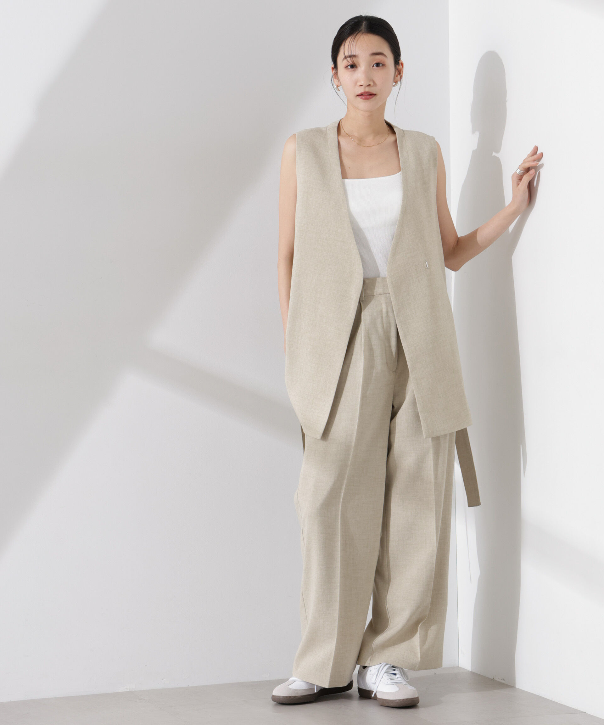 nano･universe「多機能素材スラックス(セットアップ可)」|チノ|