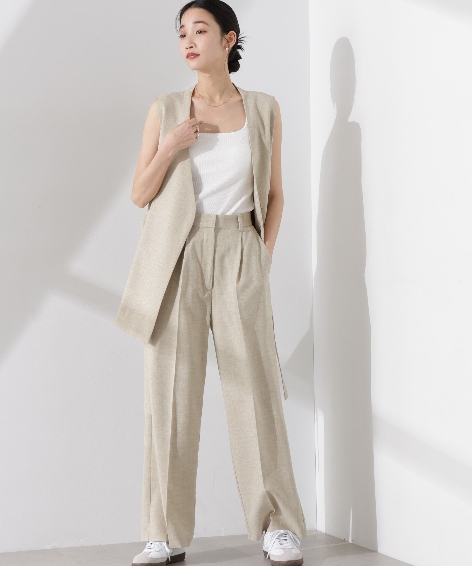 nano･universe「多機能素材スラックス(セットアップ可)」|チノ|