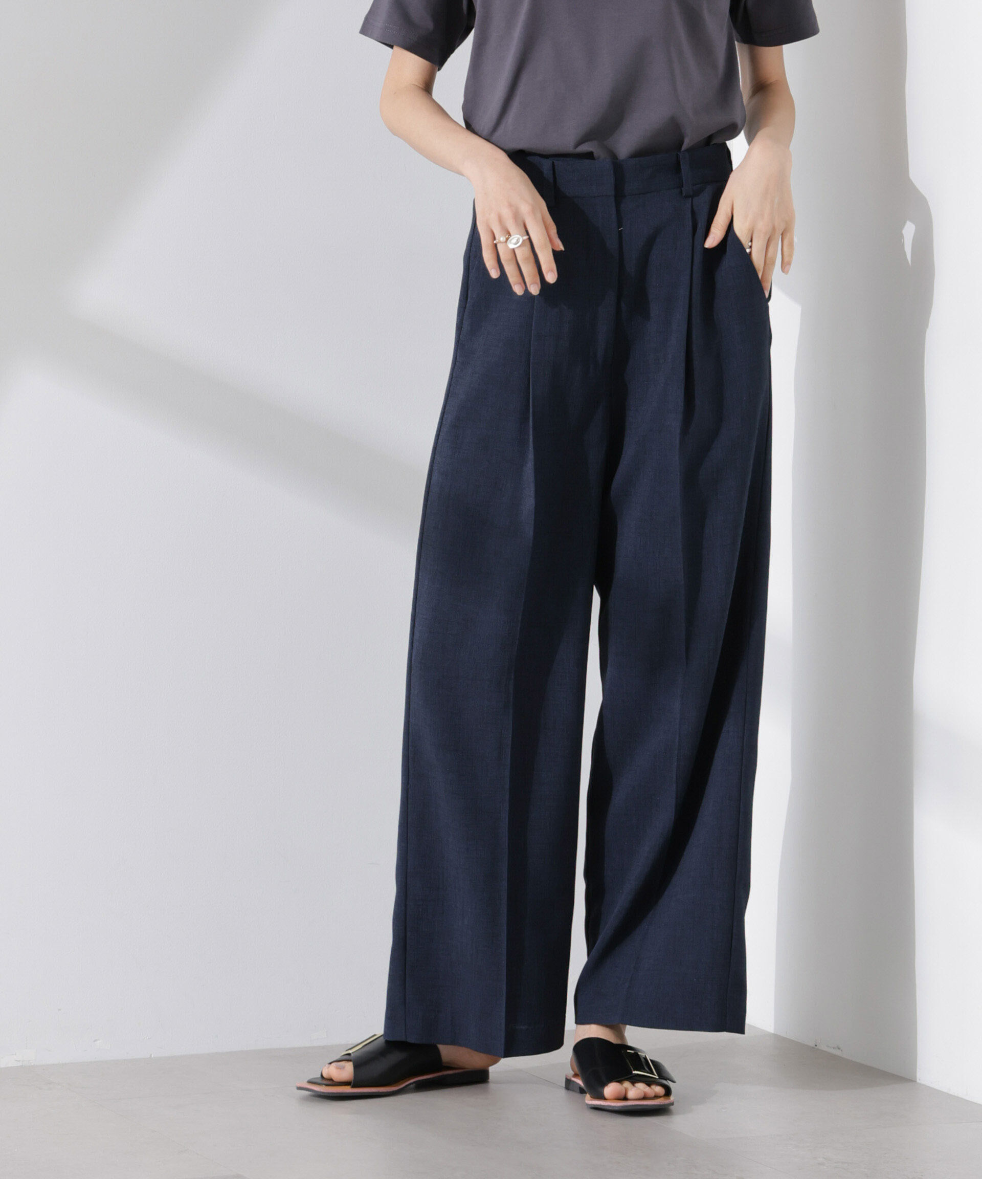 nano･universe「多機能素材スラックス(セットアップ可)」|チノ|