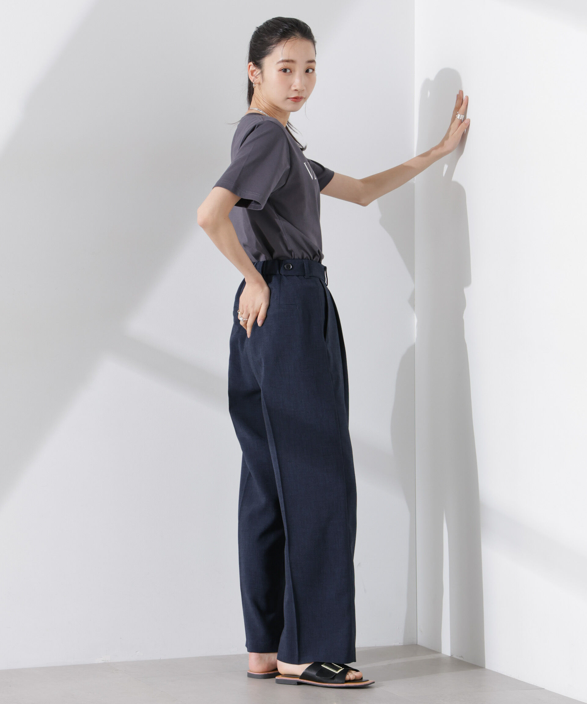 nano･universe「多機能素材スラックス(セットアップ可)」|チノ|