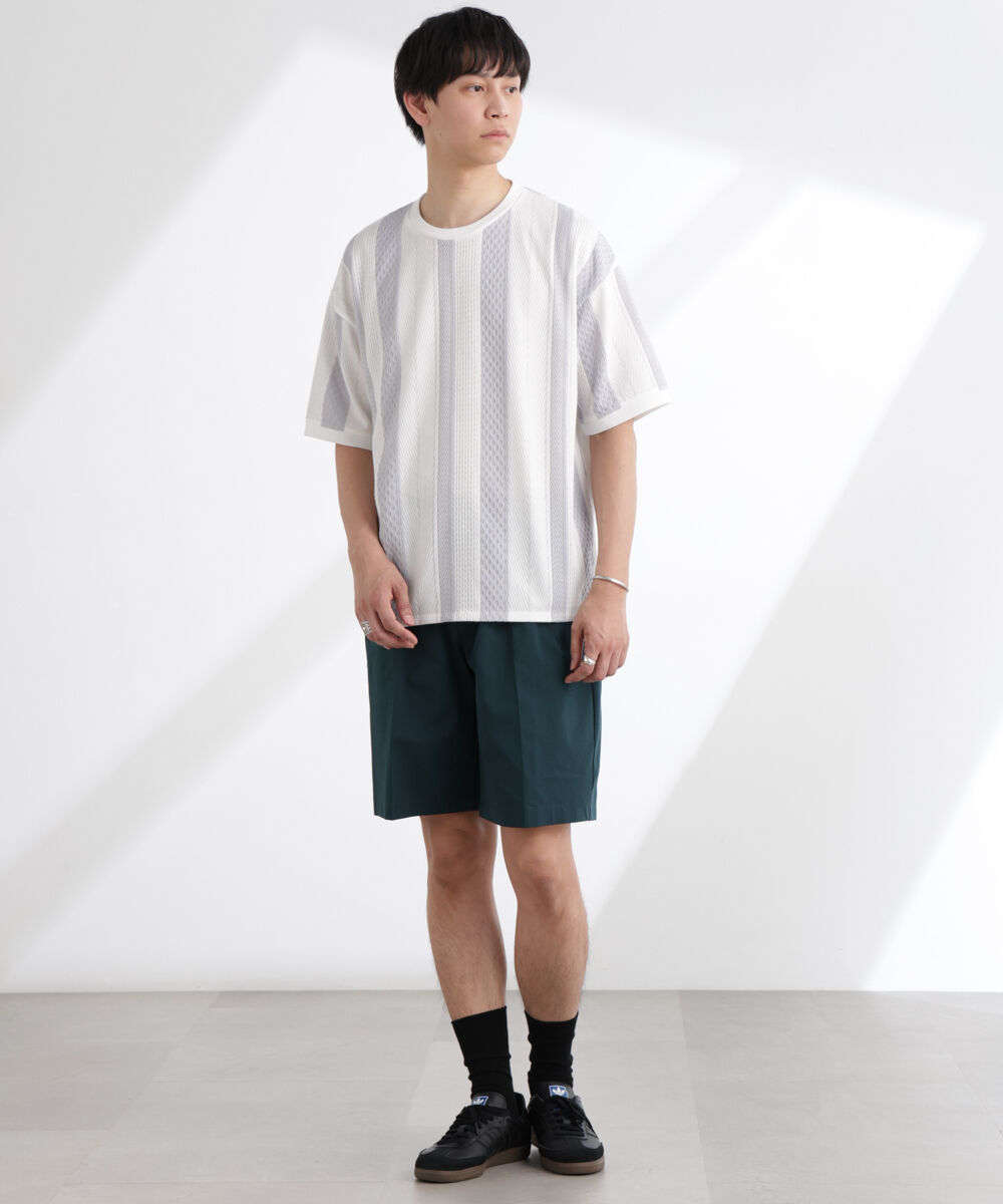 nano･universe「ストライプジャガードTシャツ 半袖」|Tシャツ・カットソー|