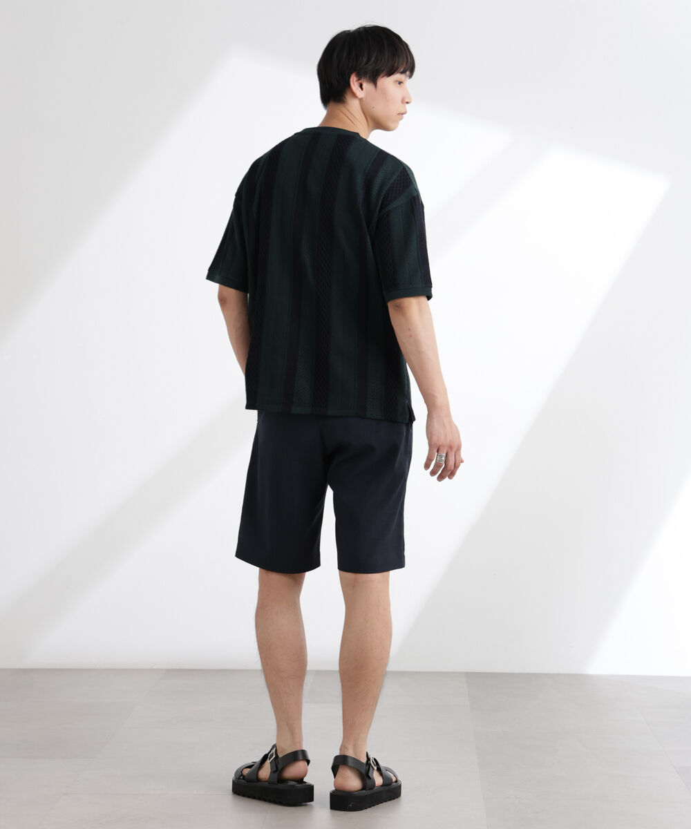 nano･universe「ストライプジャガードTシャツ 半袖」|Tシャツ・カットソー|