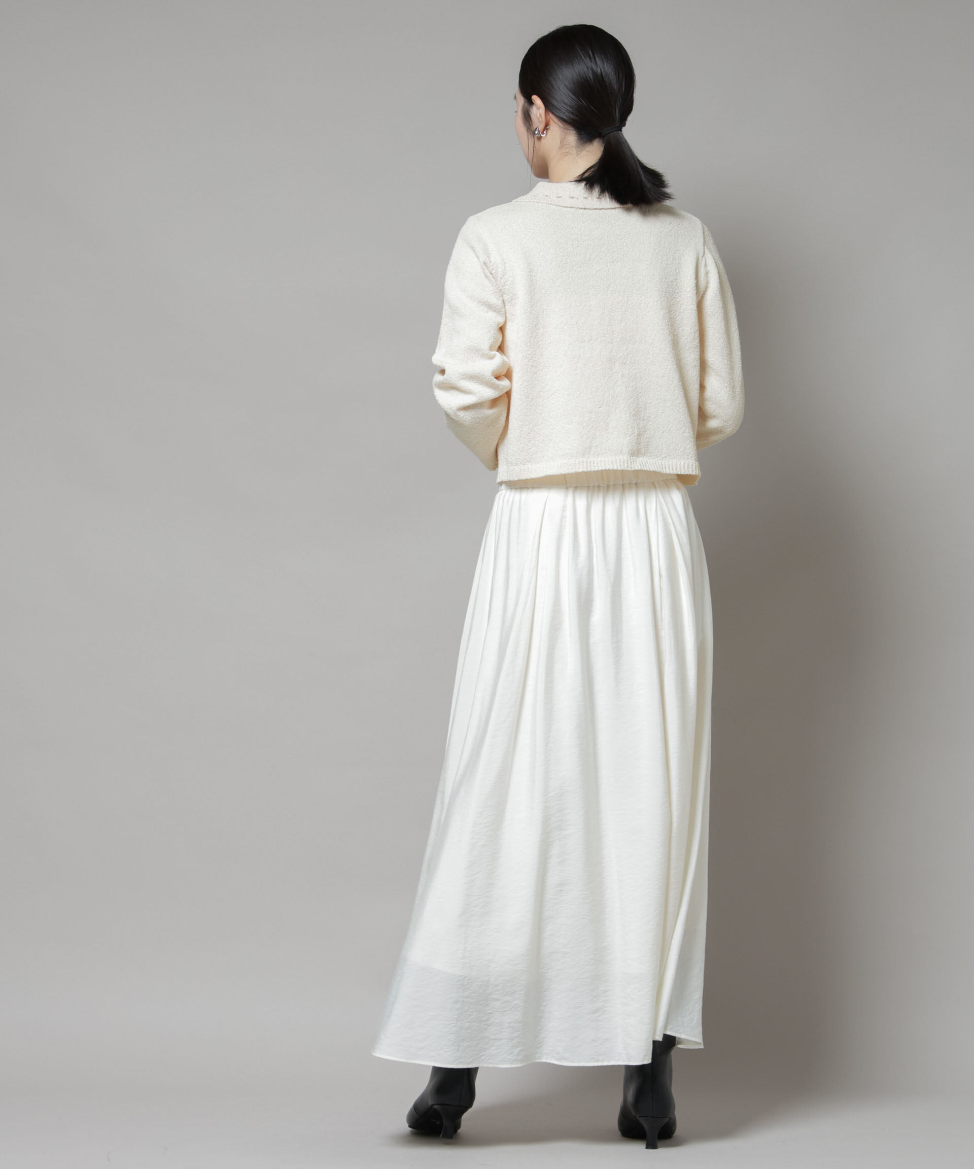 nano･universe「衿付アイレットクロップドニットカーディガン」|ニット・セーター|