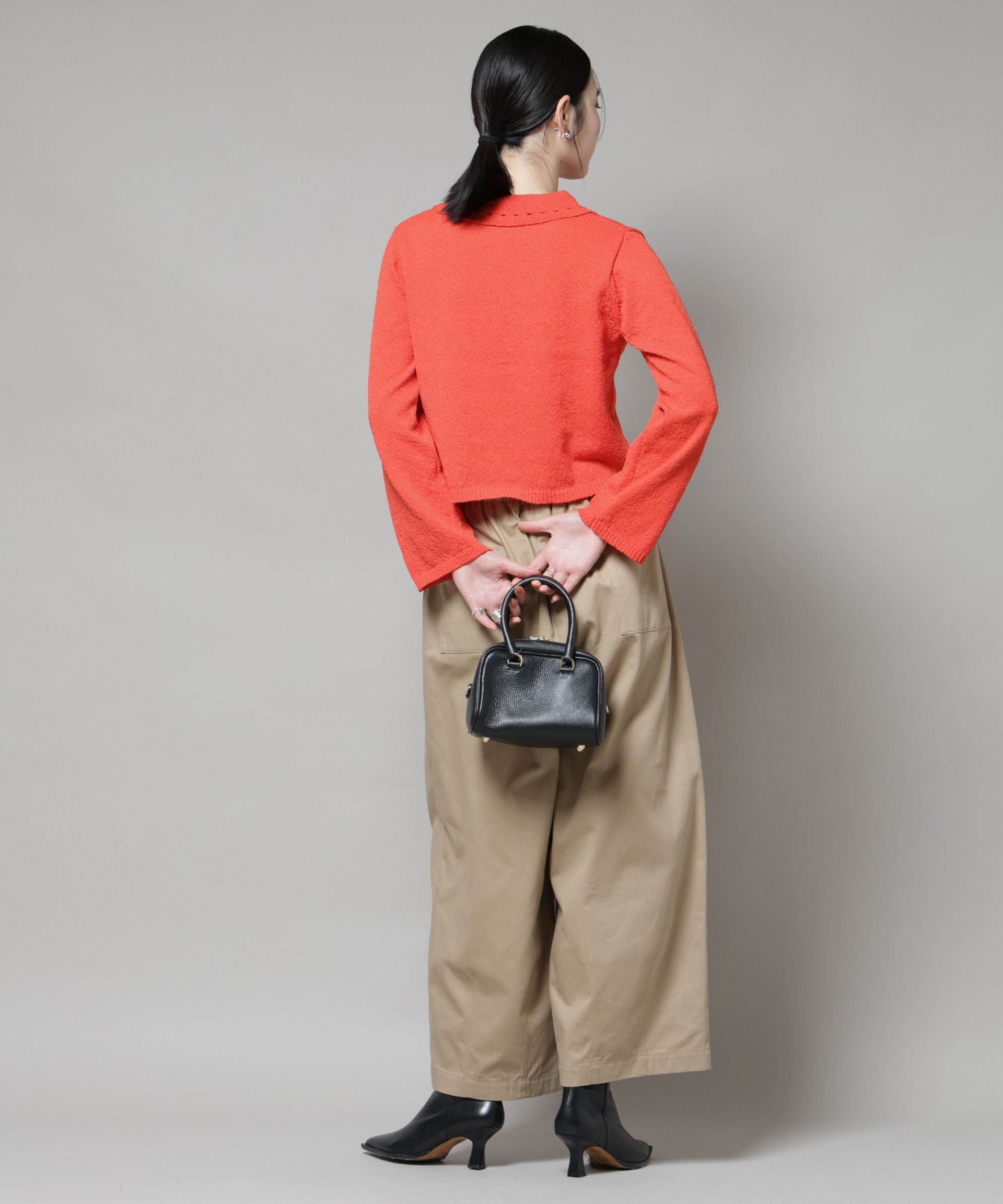 nano･universe「衿付アイレットクロップドニットカーディガン」|ニット・セーター|