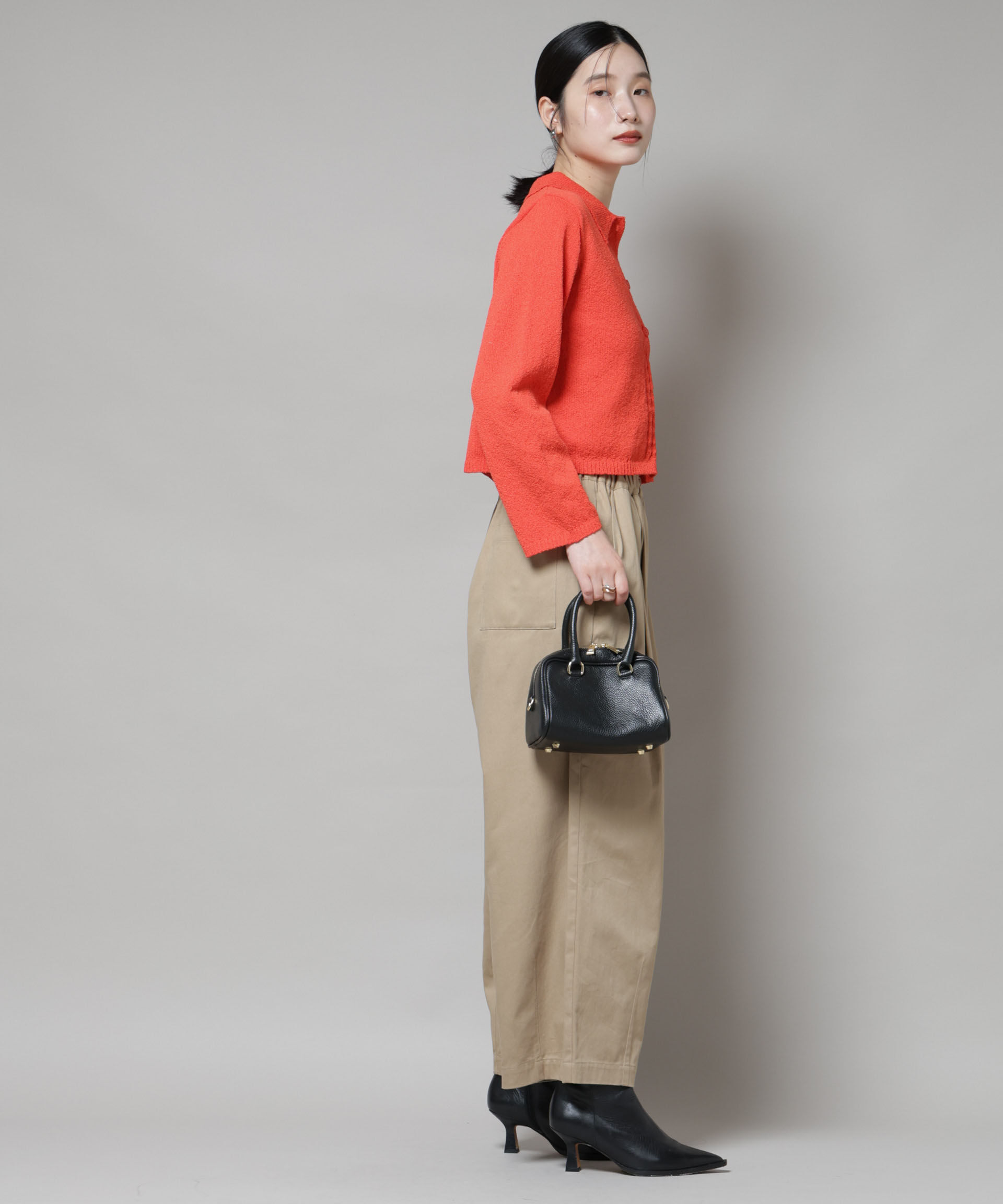 nano･universe「衿付アイレットクロップドニットカーディガン」|ニット・セーター|