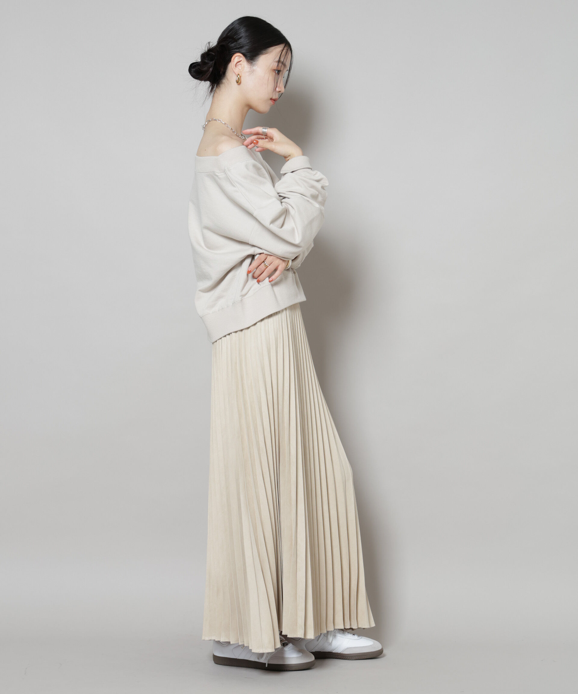 nano･universe「フェイクスエードプリーツスカート(セットアップ可)」|スカート|