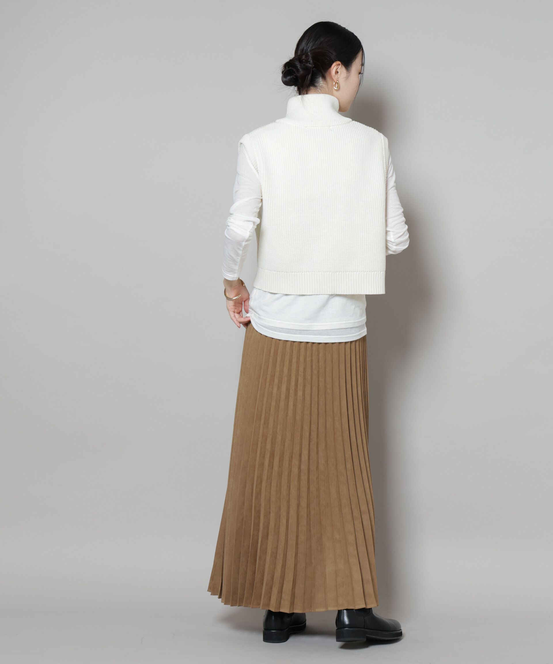 nano･universe「フェイクスエードプリーツスカート(セットアップ可)」|スカート|