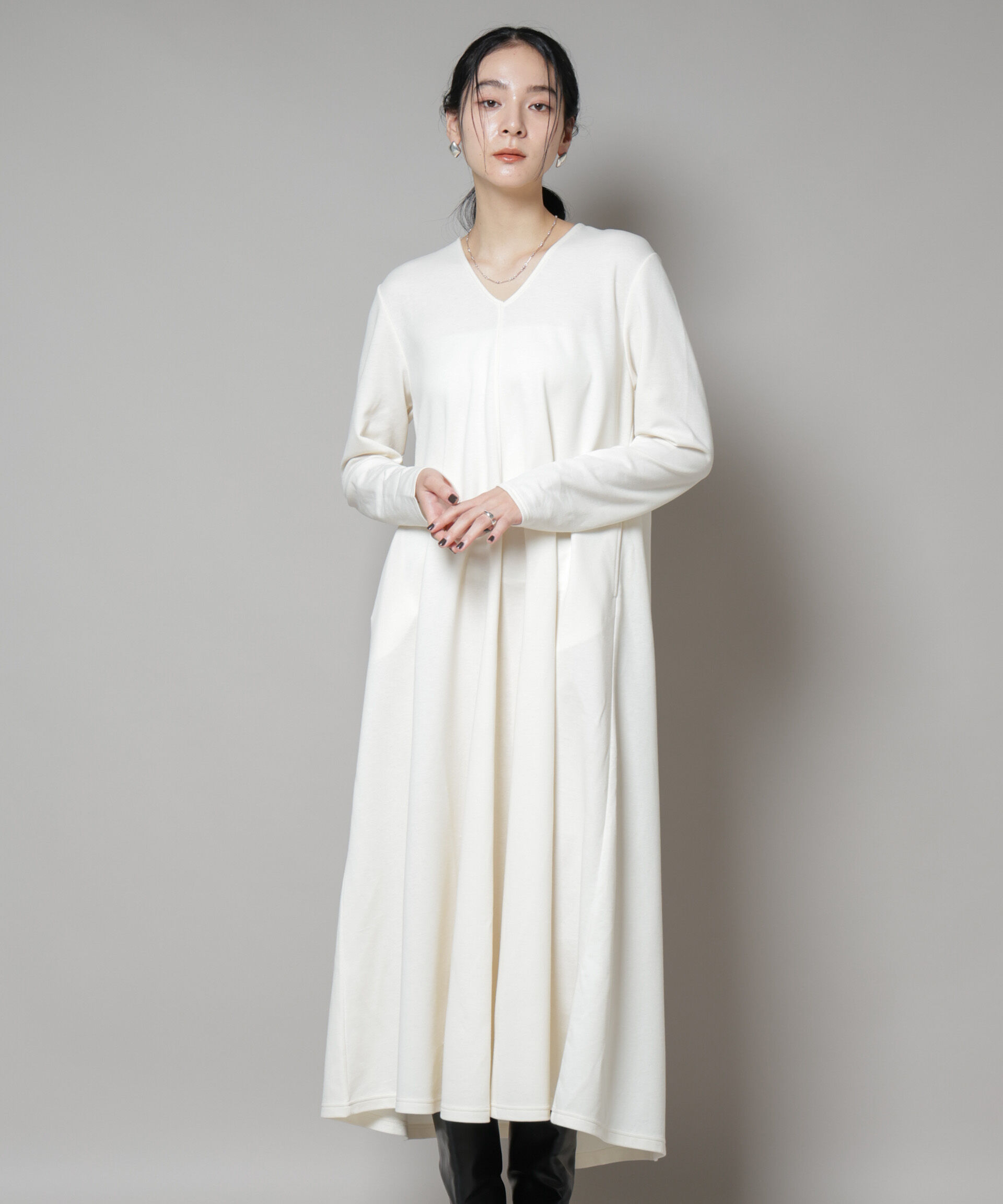 nano･universe「ライトコットンダンボールフレアワンピース」|ワンピース|