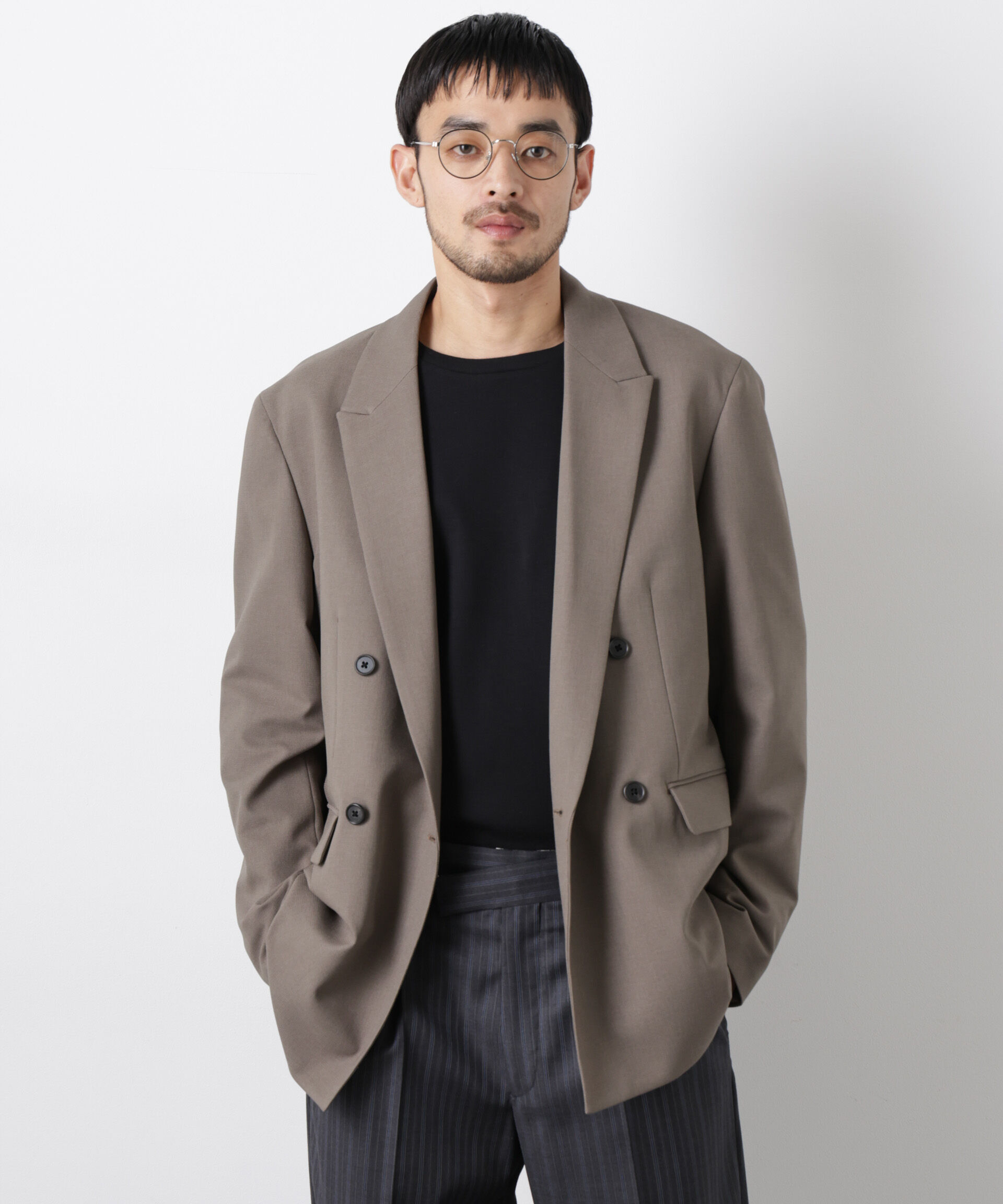 nano･universe「Reflax(R)オックスダブルブレストジャケット（セットアップ可）」|テーラードジャケット|