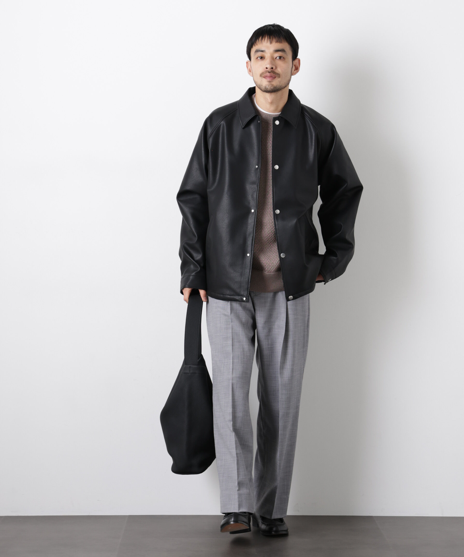 nano･universe「「大人のワイドパンツ」スラブシャークスキンイージースラックス」|チノ|