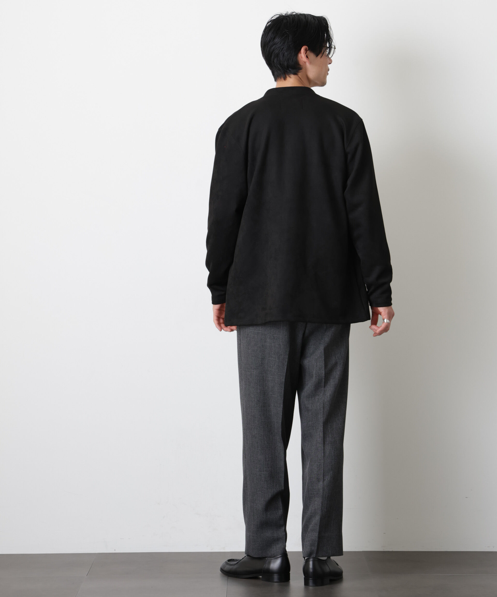 nano･universe「「モダンコンフォート」フェイクスエードトッパーカーディガン」|Tシャツ・カットソー|