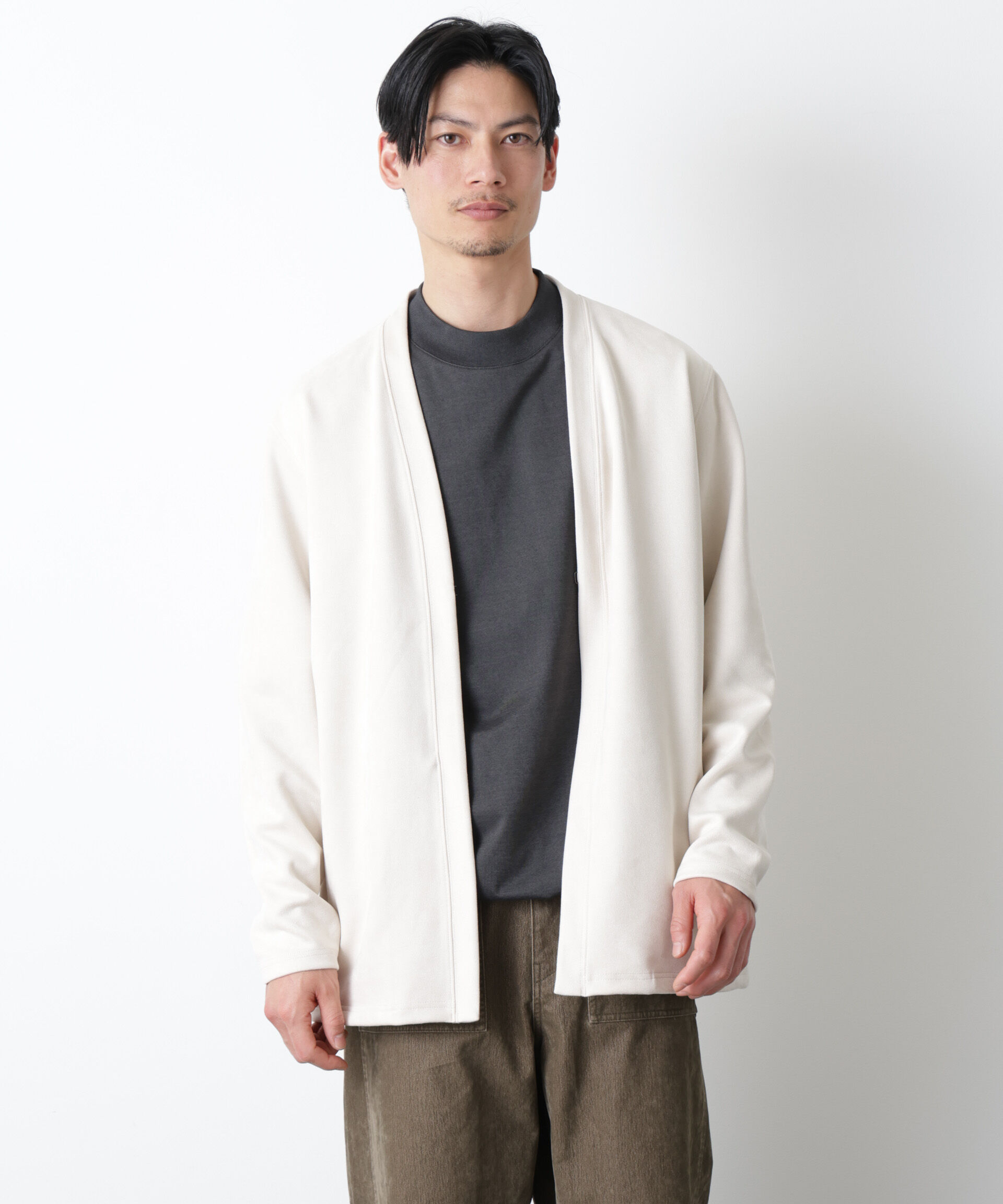 nano･universe「「モダンコンフォート」フェイクスエードトッパーカーディガン」|Tシャツ・カットソー|アイボリー7