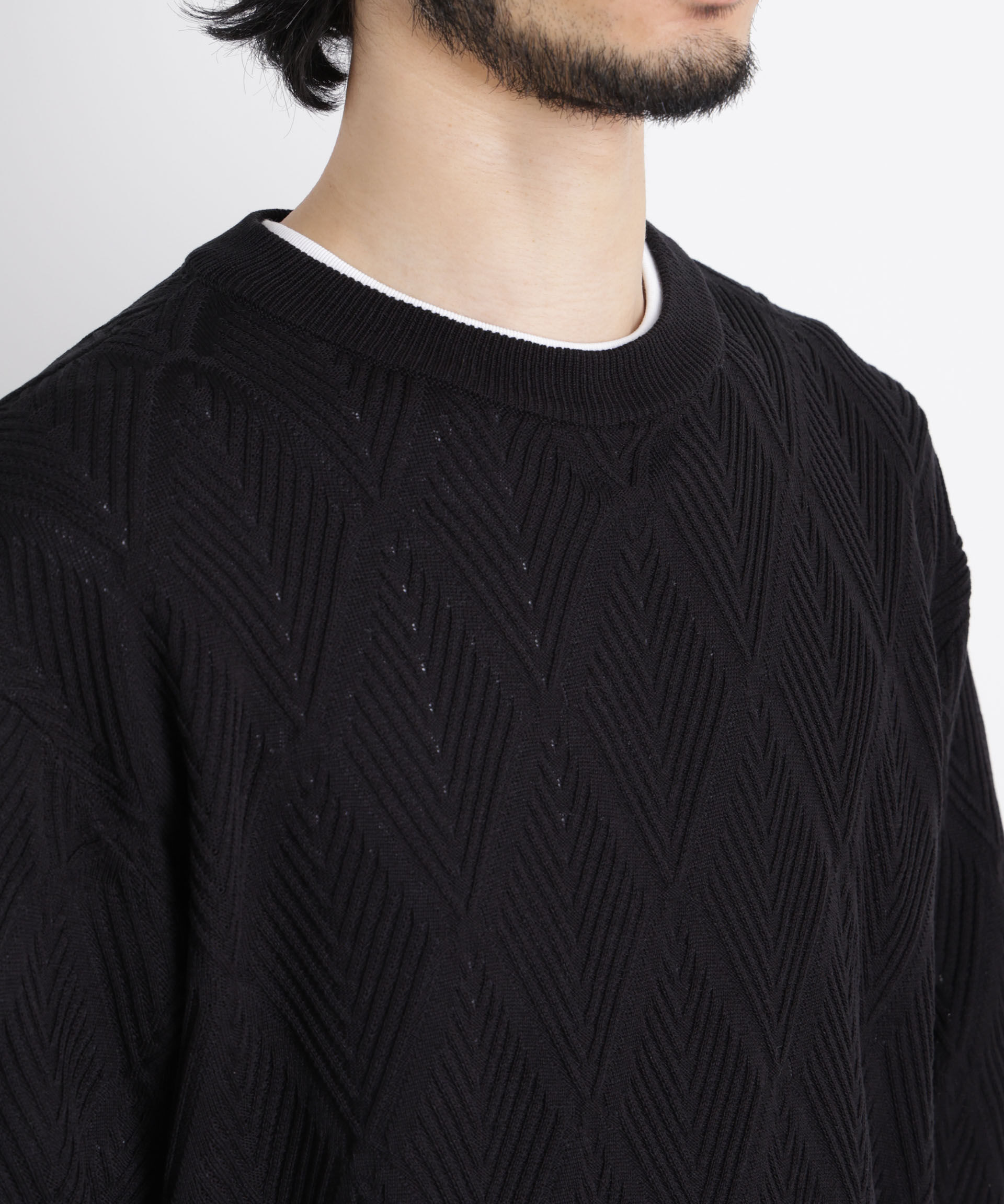 nano･universe「ハイツイストテクスチャーニット」|ニット・セーター|