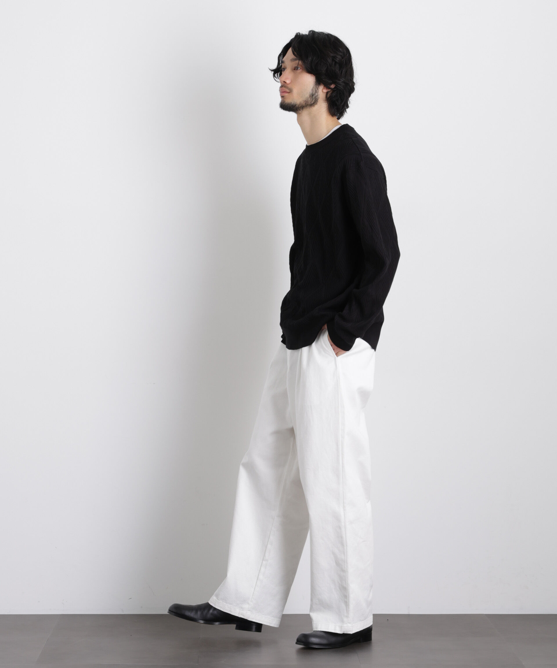 nano･universe「ハイツイストテクスチャーニット」|ニット・セーター|