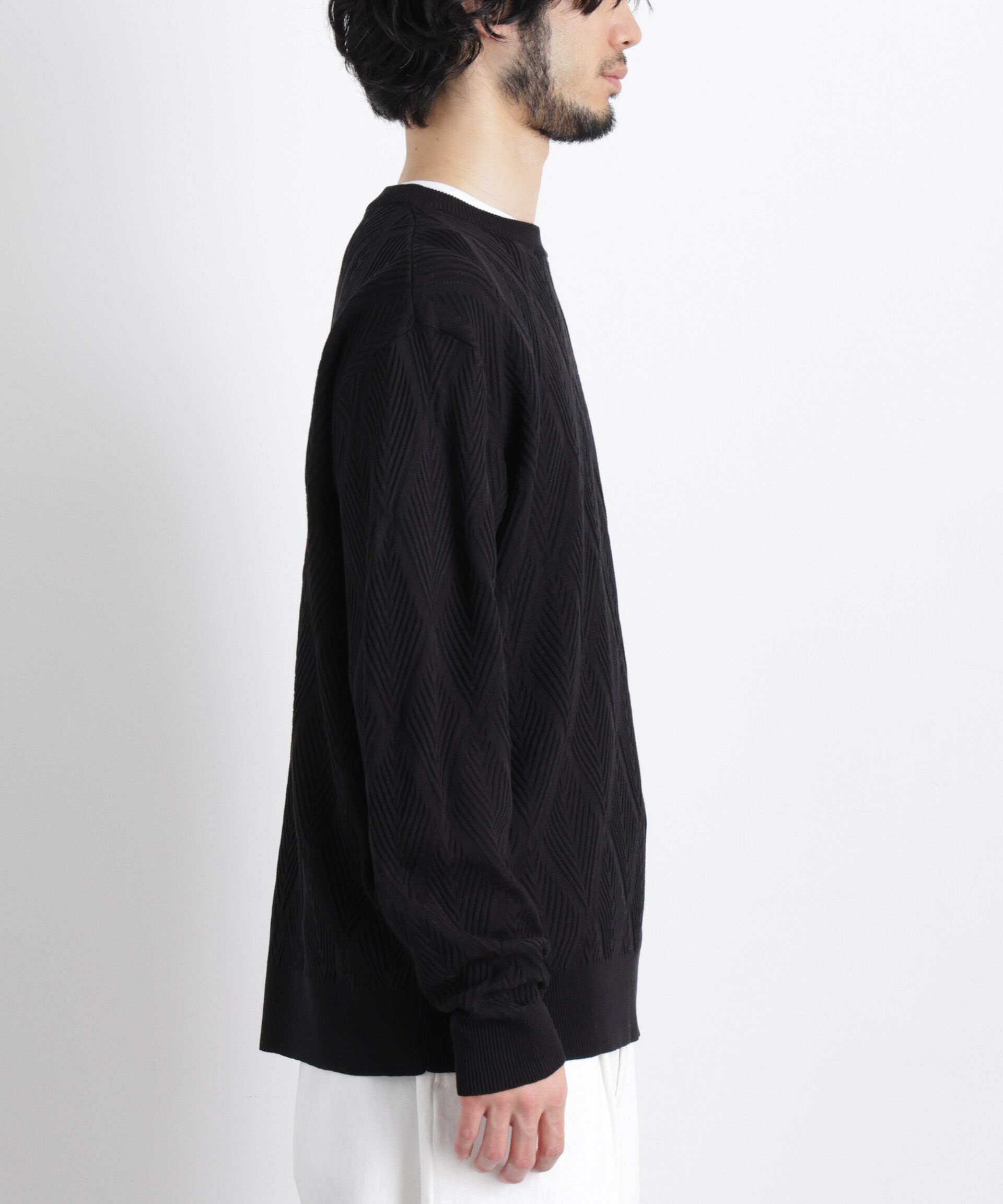 nano･universe「ハイツイストテクスチャーニット」|ニット・セーター|