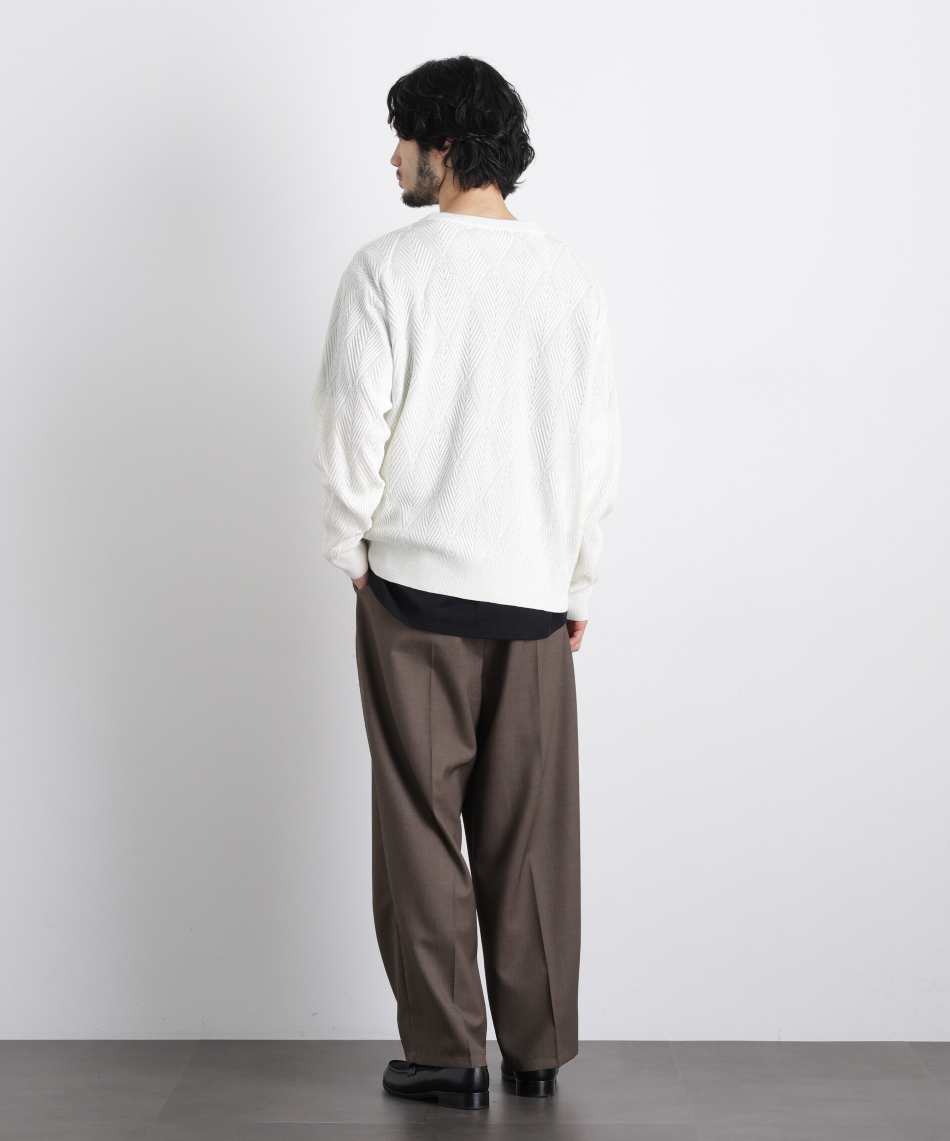 nano･universe「ハイツイストテクスチャーニット」|ニット・セーター|