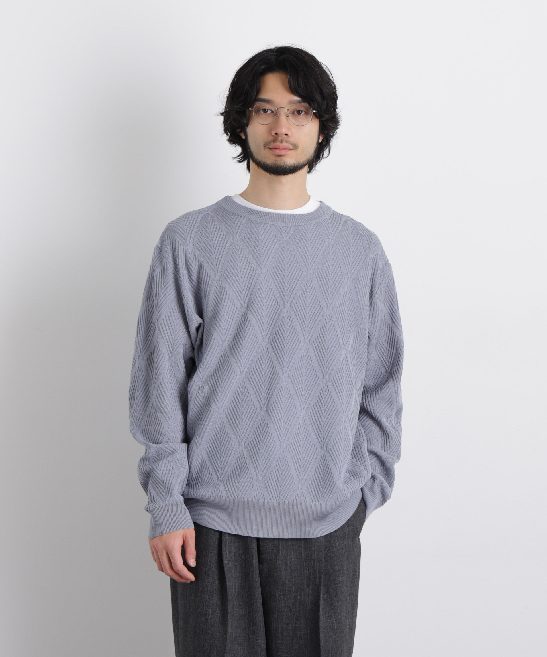 nano･universe「ハイツイストテクスチャーニット」|ニット・セーター|