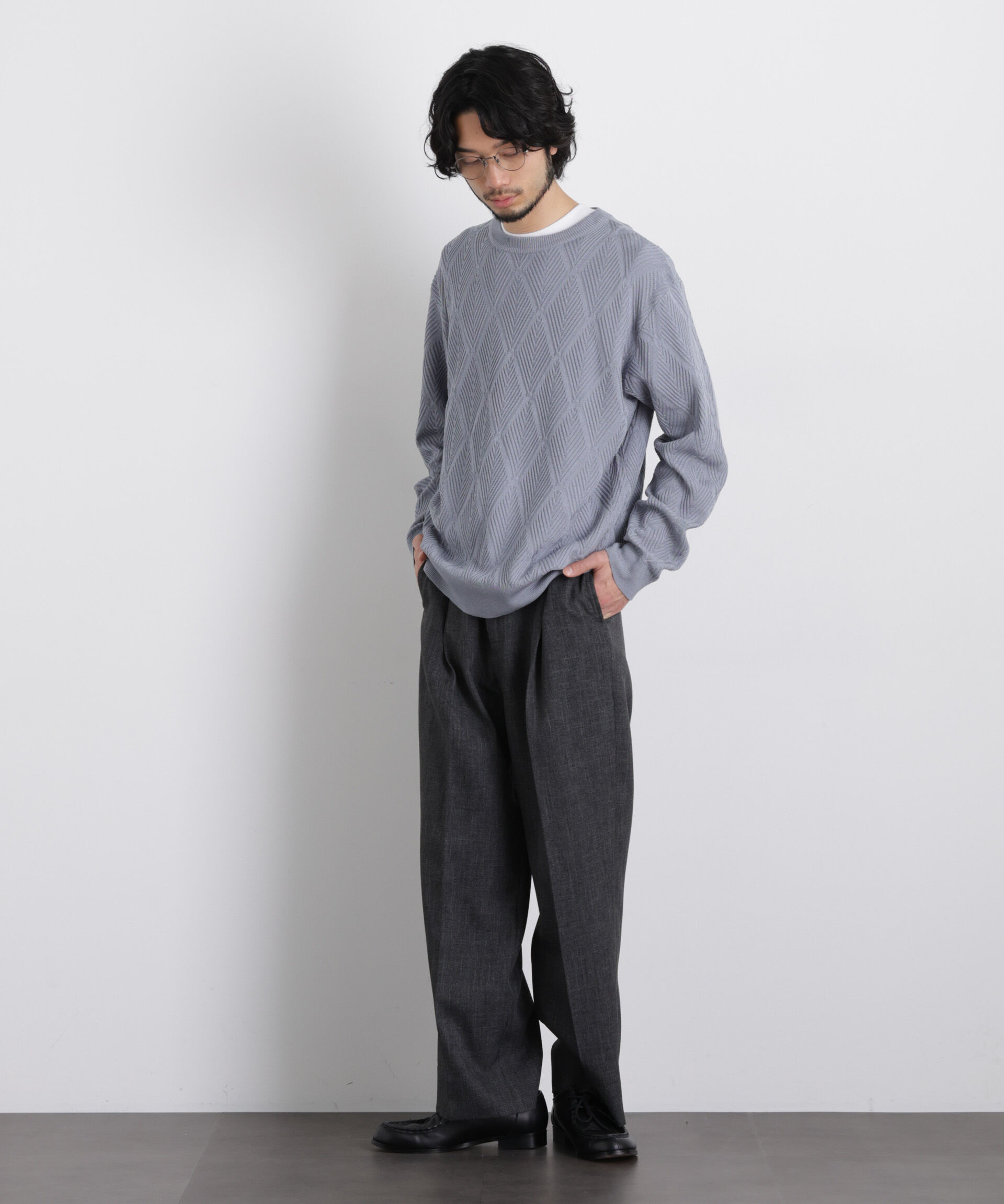 nano･universe「ハイツイストテクスチャーニット」|ニット・セーター|