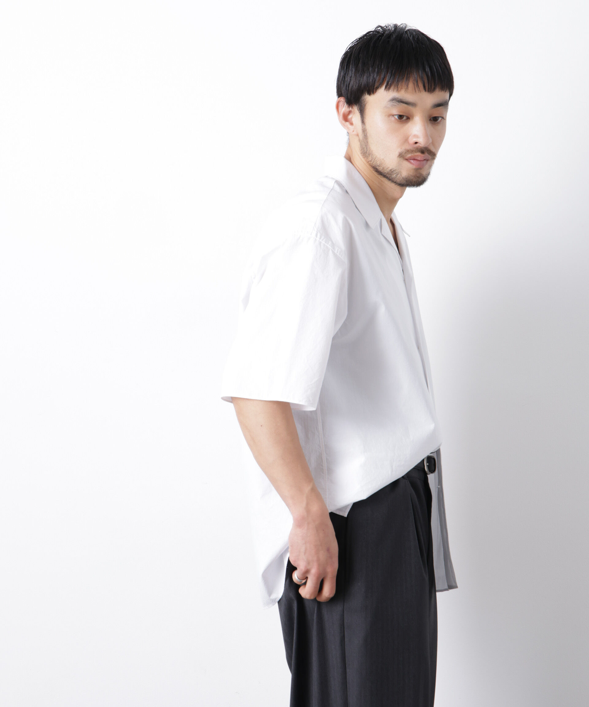 nano･universe「「OtoNANO」 タイプライター ウォッシュシャツ」|シャツ・ブラウス|