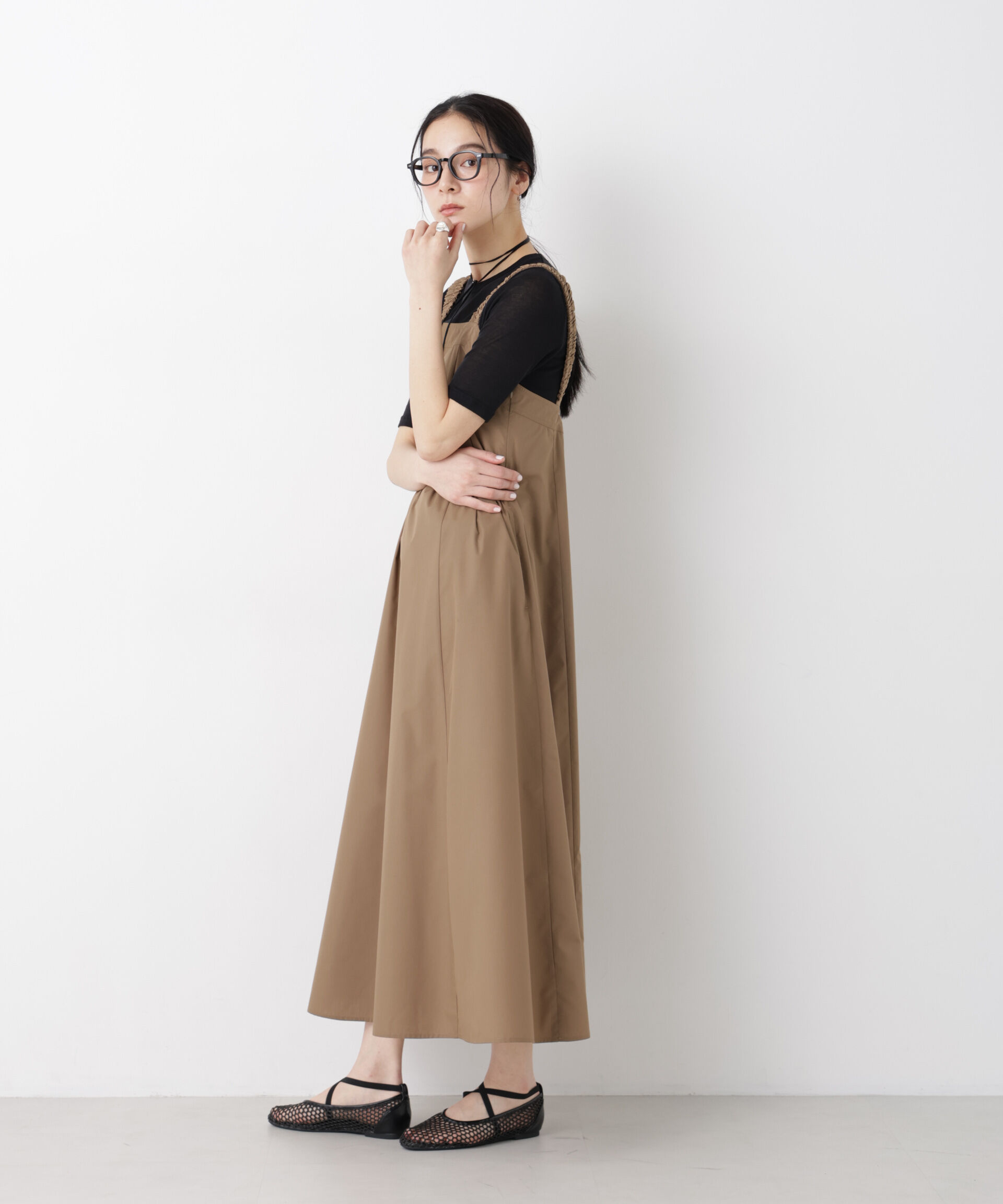 nano･universe「ギャザーストラップコットンフレアワンピース」|ワンピース|