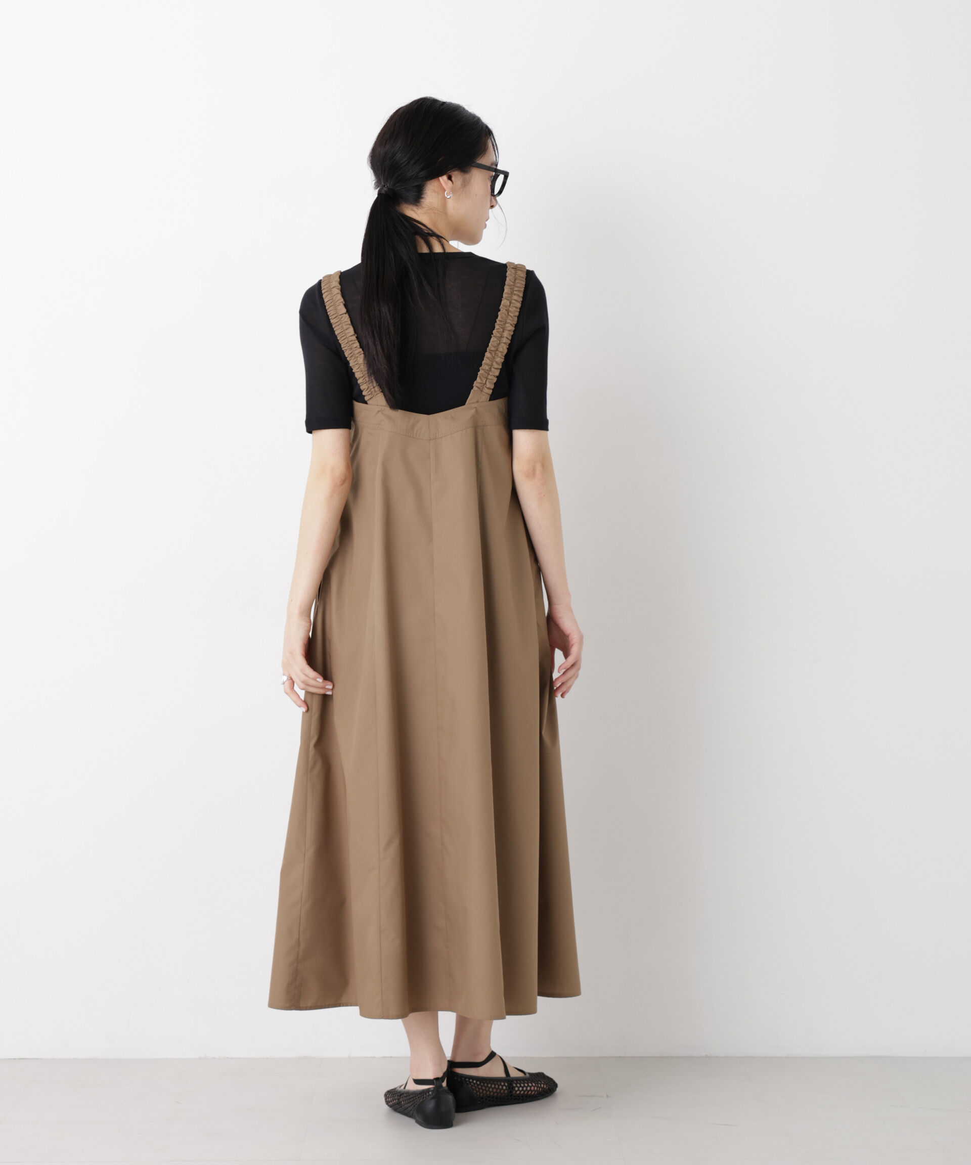 nano･universe「ギャザーストラップコットンフレアワンピース」|ワンピース|