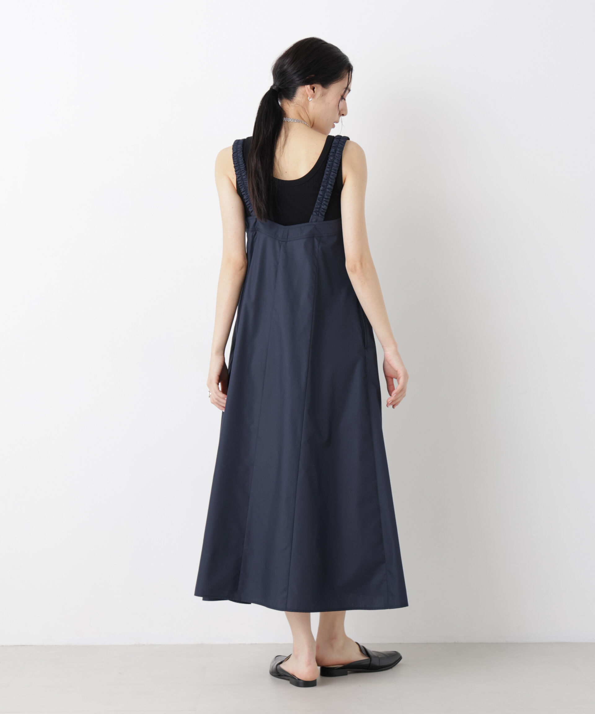 nano･universe「ギャザーストラップコットンフレアワンピース」|ワンピース|