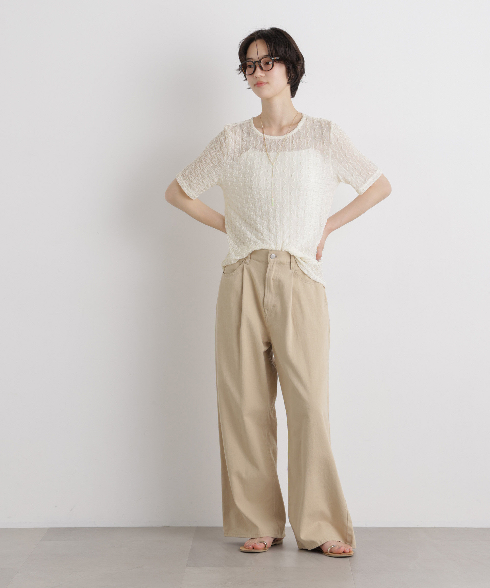 nano･universe「シアーカットクルーネックトップス」|Tシャツ・カットソー|