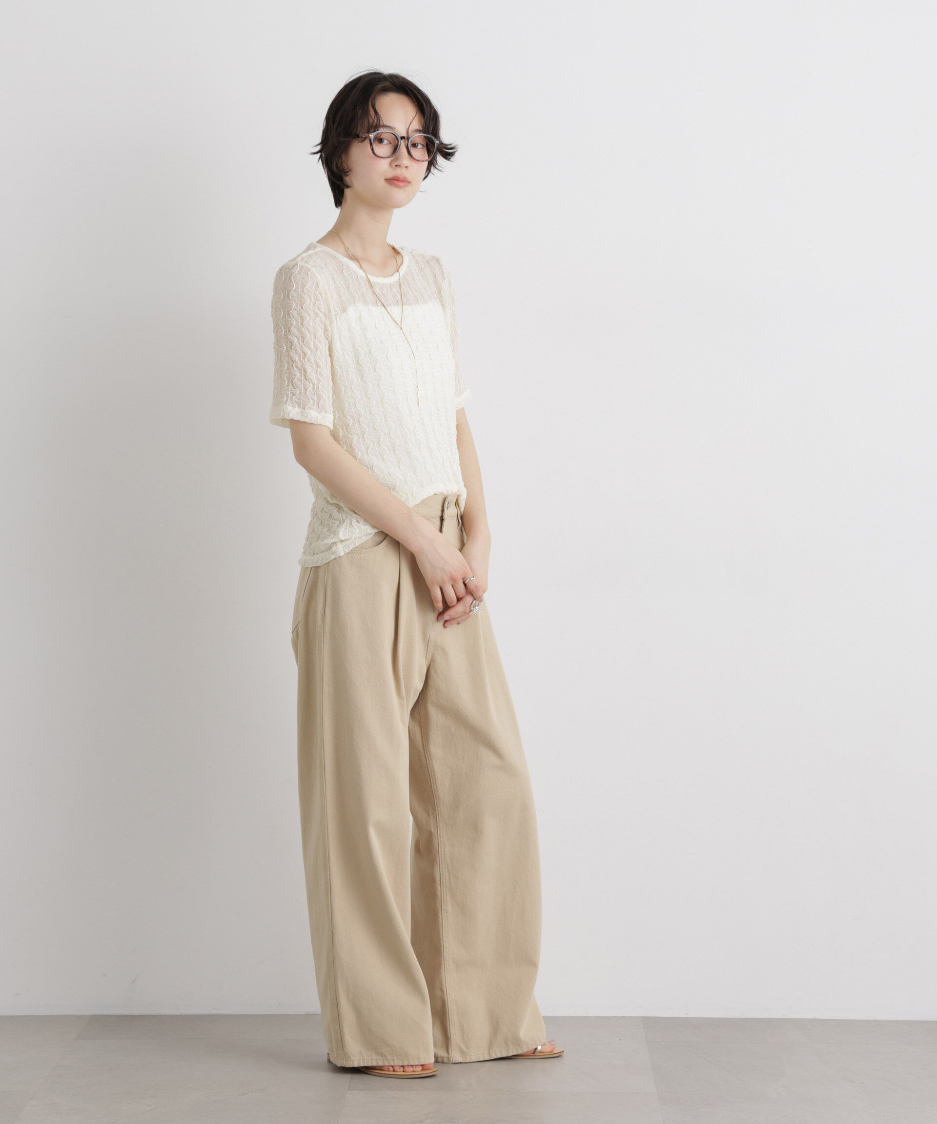 nano･universe「シアーカットクルーネックトップス」|Tシャツ・カットソー|