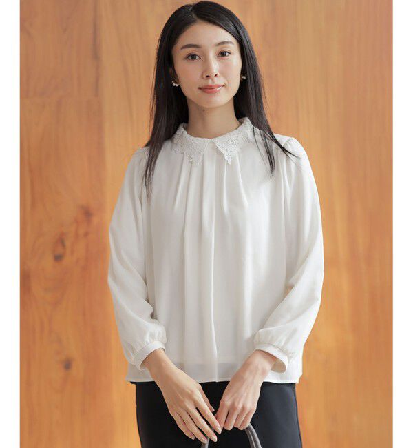 組曲「【WEB限定・2WAY】ジョーゼットシフォンレース襟 ブラウス」|シャツ・ブラウス|