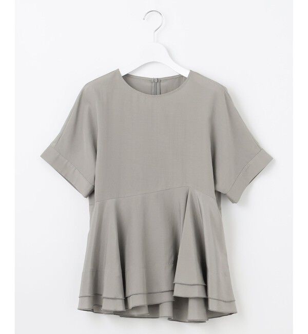 自由区「【洗える】ソフトリネンペプラム ブラウス」|シャツ・ブラウス|