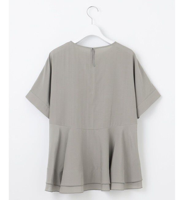 自由区「【洗える】ソフトリネンペプラム ブラウス」|シャツ・ブラウス|