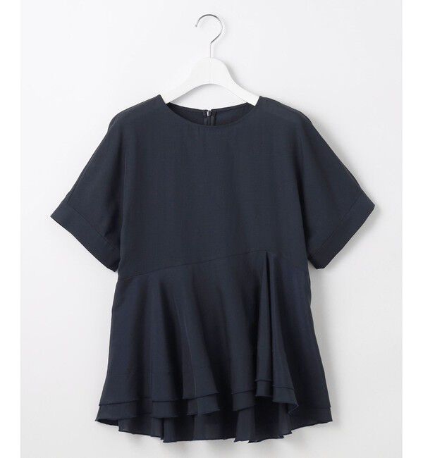 自由区「【洗える】ソフトリネンペプラム ブラウス」|シャツ・ブラウス|