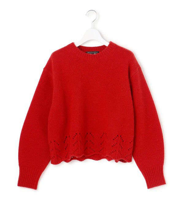 23区「【滝沢眞規子さん着用/洗える】レーシーヘムデザイン パフスリーブ ニット」|ニット・セーター|