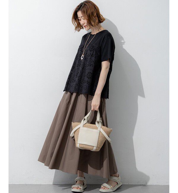 23区「【一部予約】カットワークエンブロイダリー スカラップヘム トップス」|Tシャツ・カットソー|